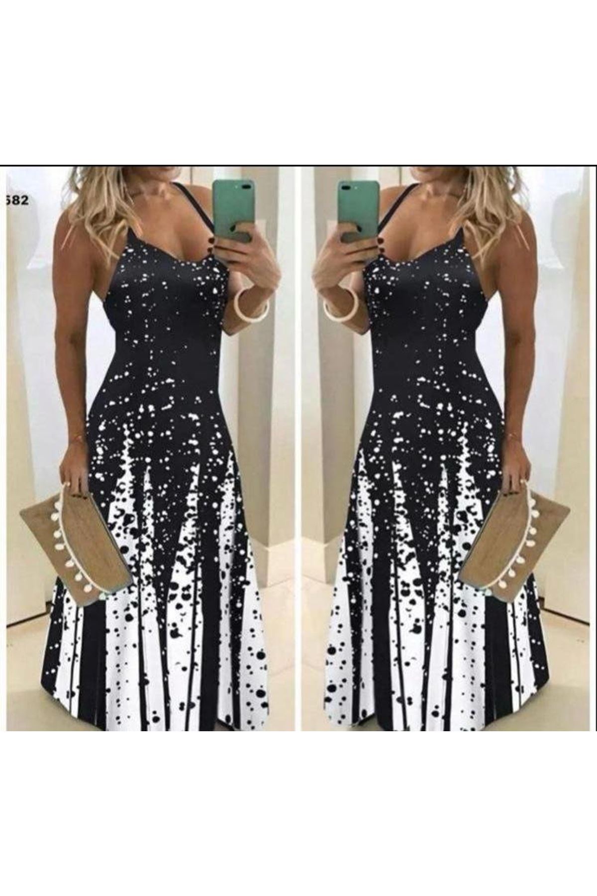 Kadın Suprem Kumaş Dijital Baskılı Elbise