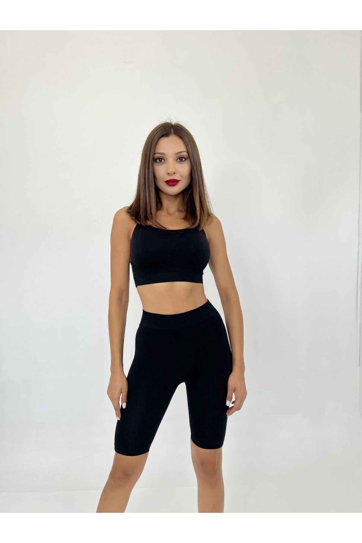 13152 FİTİLLİ ŞORT-SİYAH