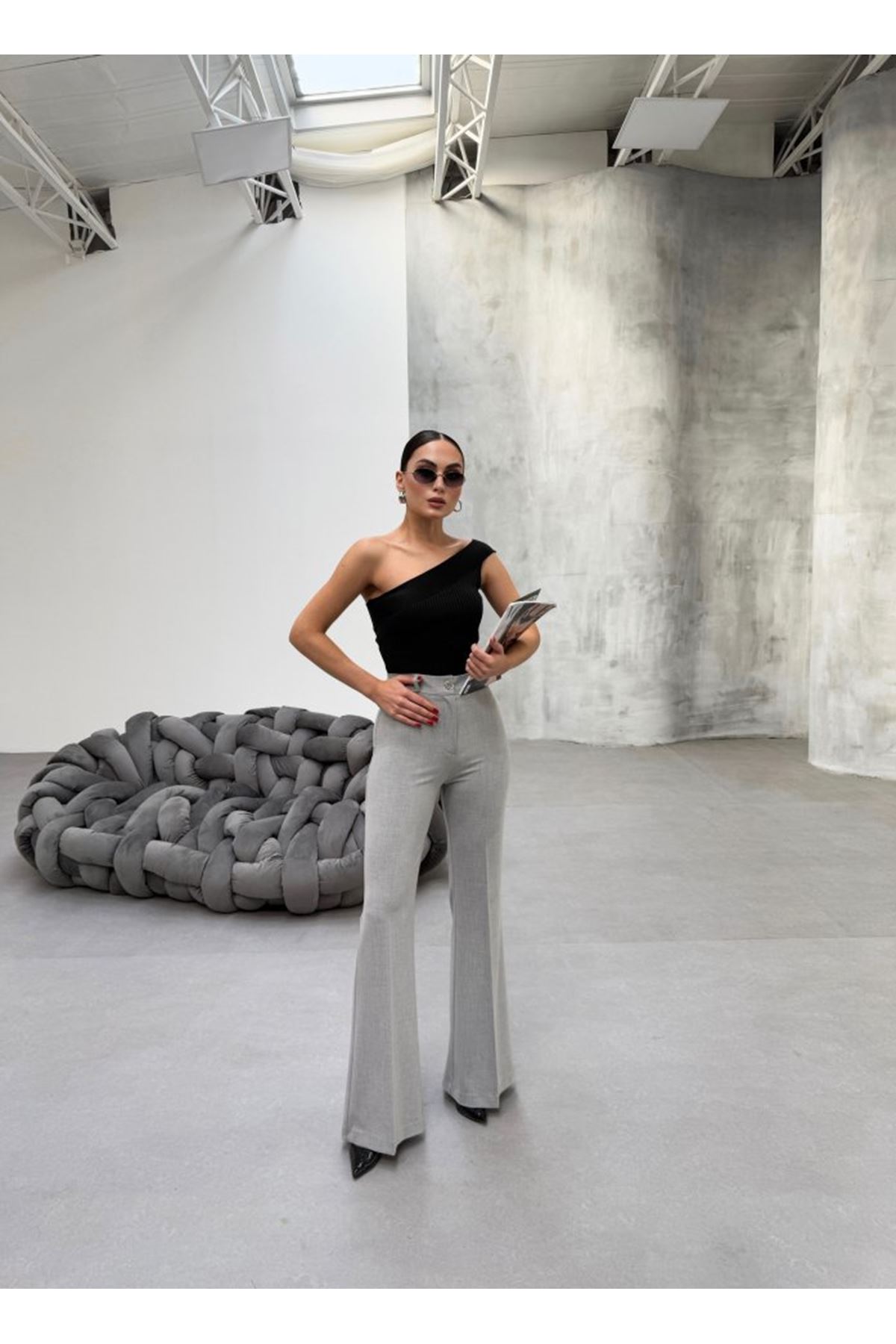 230 Gr Poly Viscose Full Lycra İspanyol Paça Pantolon