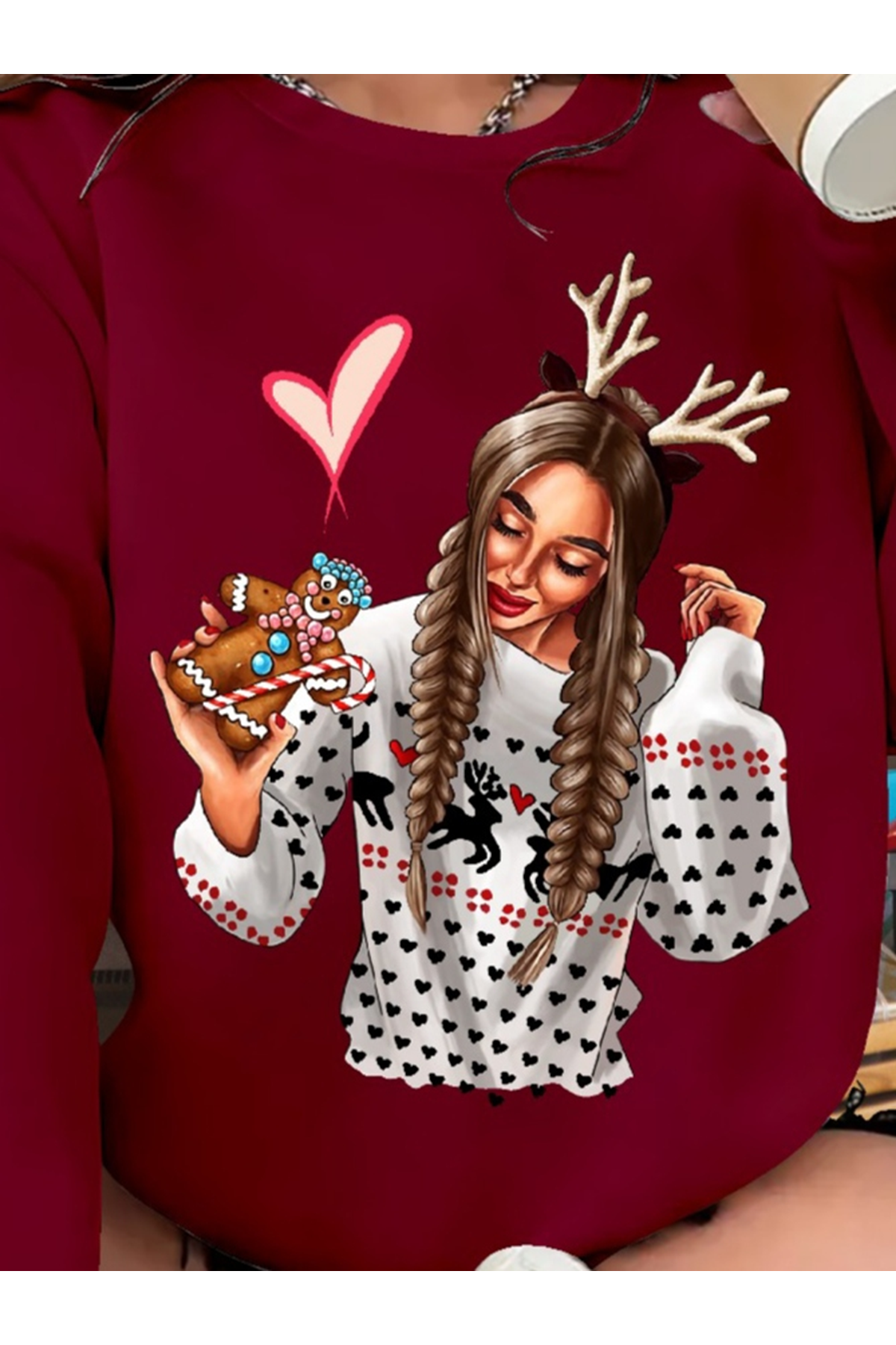 Kadın Uzun Kollu Bisiklet Yaka Viskon Iki Iplik Bluz