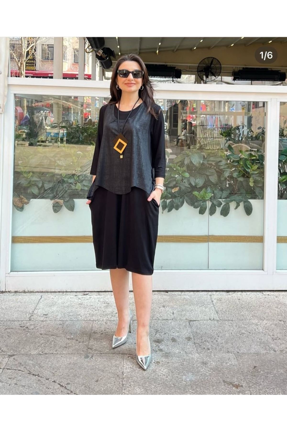 Kadın Viskon Kumaş Cep Detaylı üçlü Takım