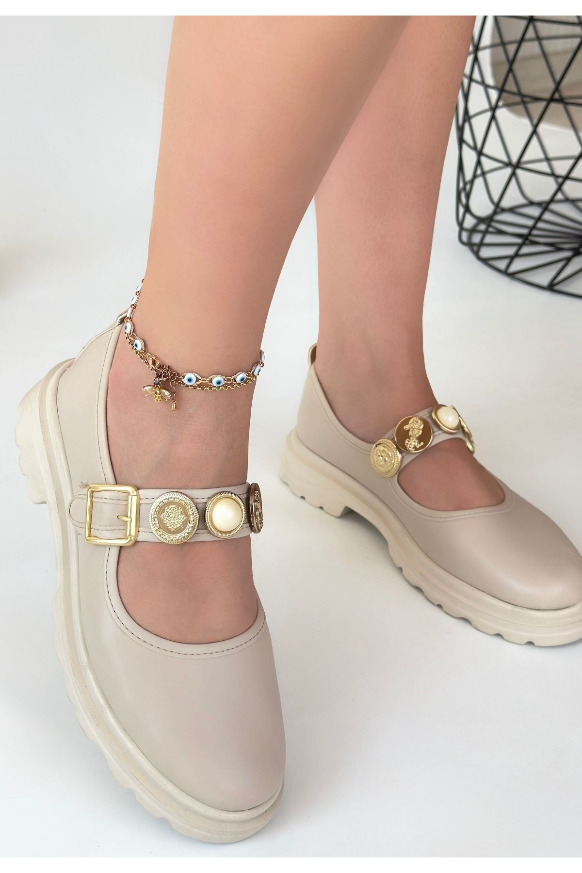 Okira Bej Cilt Oxford Ayakkabı