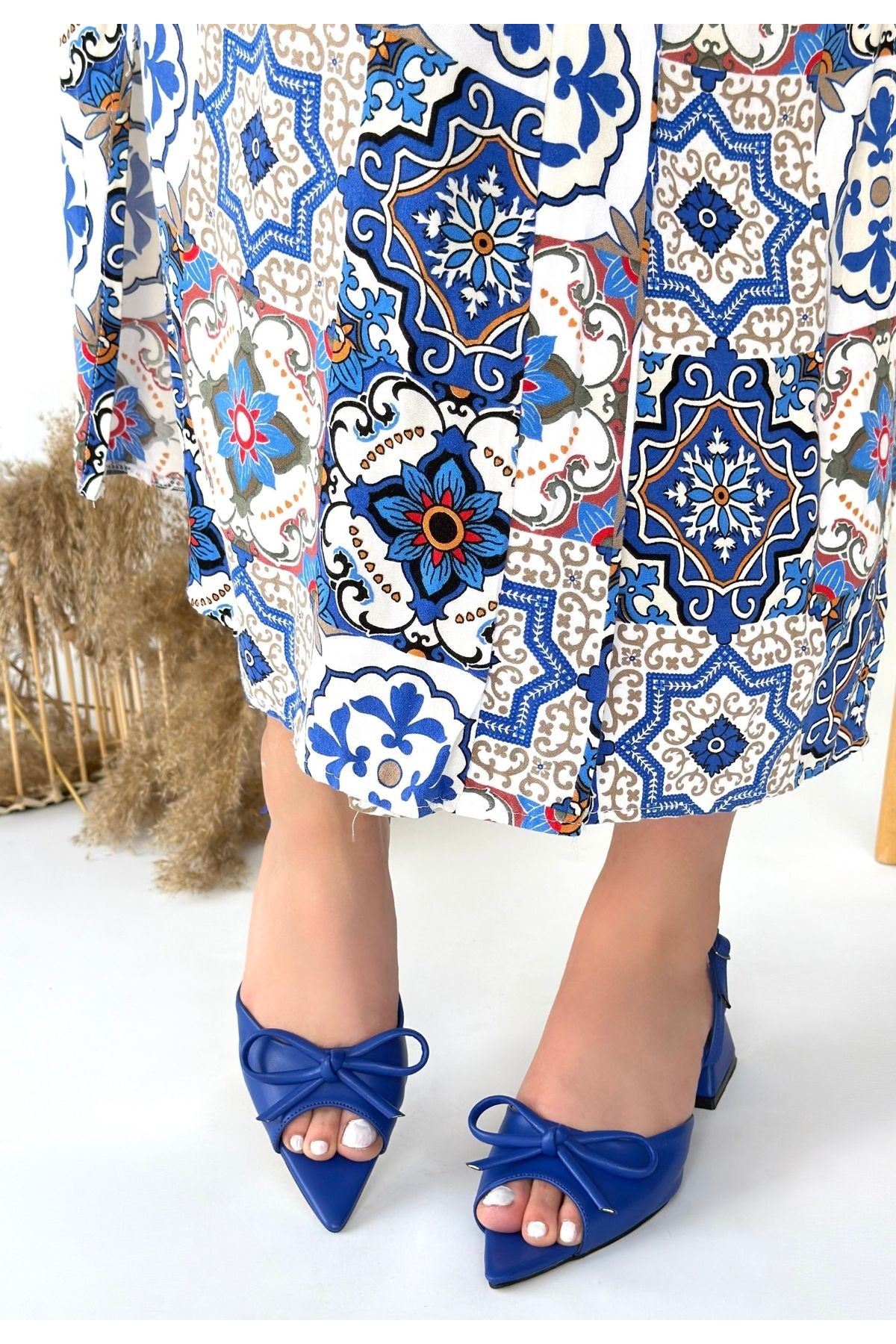 Lotta Mavi Cilt Topuklu Ayakkabı