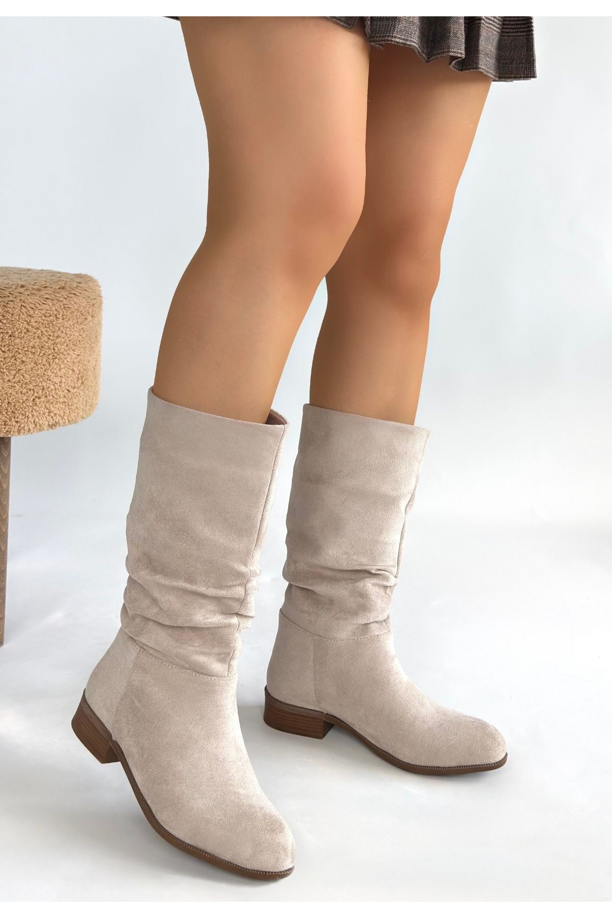 Plod Bej Süet Çizme