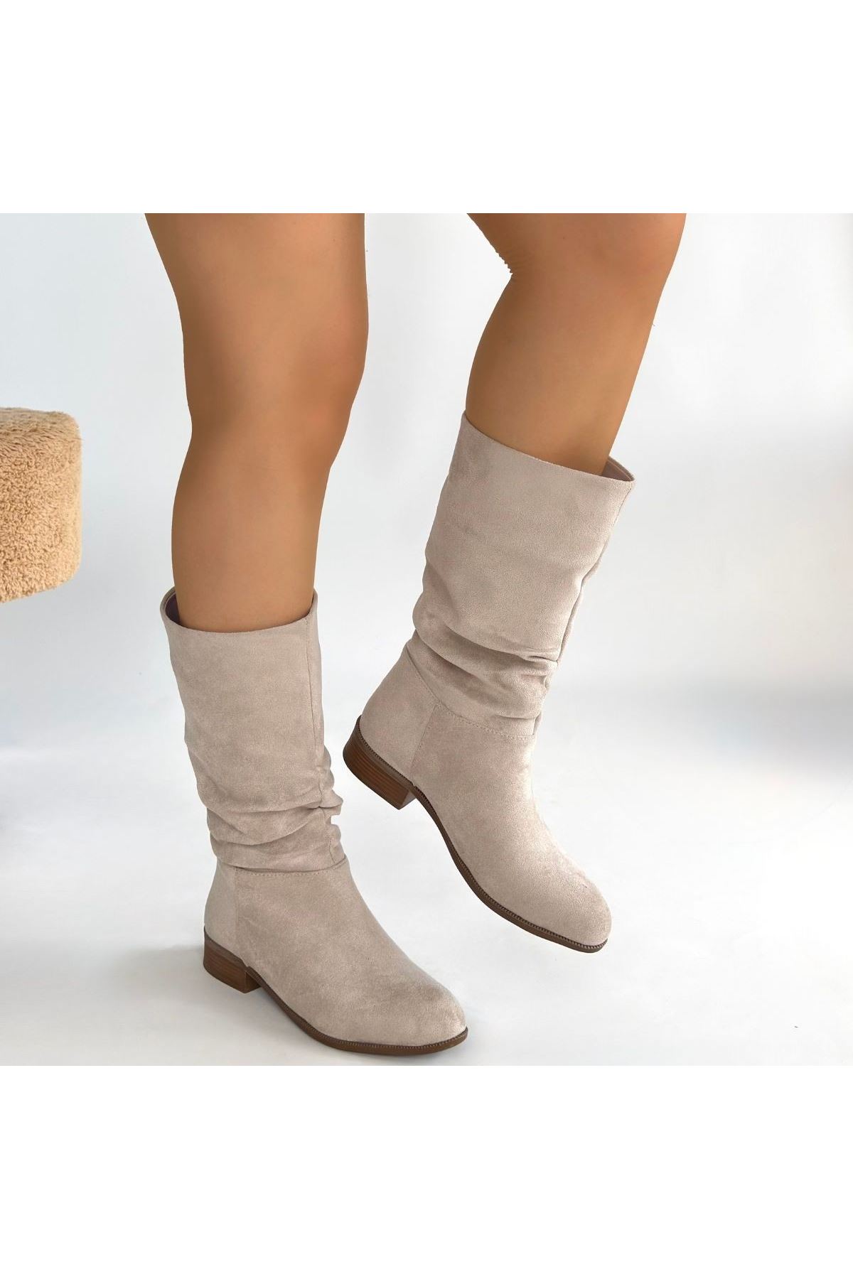 Plod Bej Süet Çizme