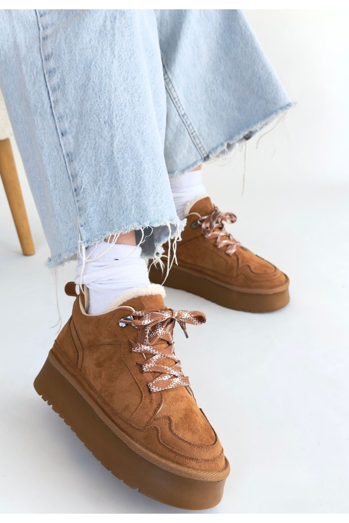 Muden Taba Süet Bağcıklı Bot