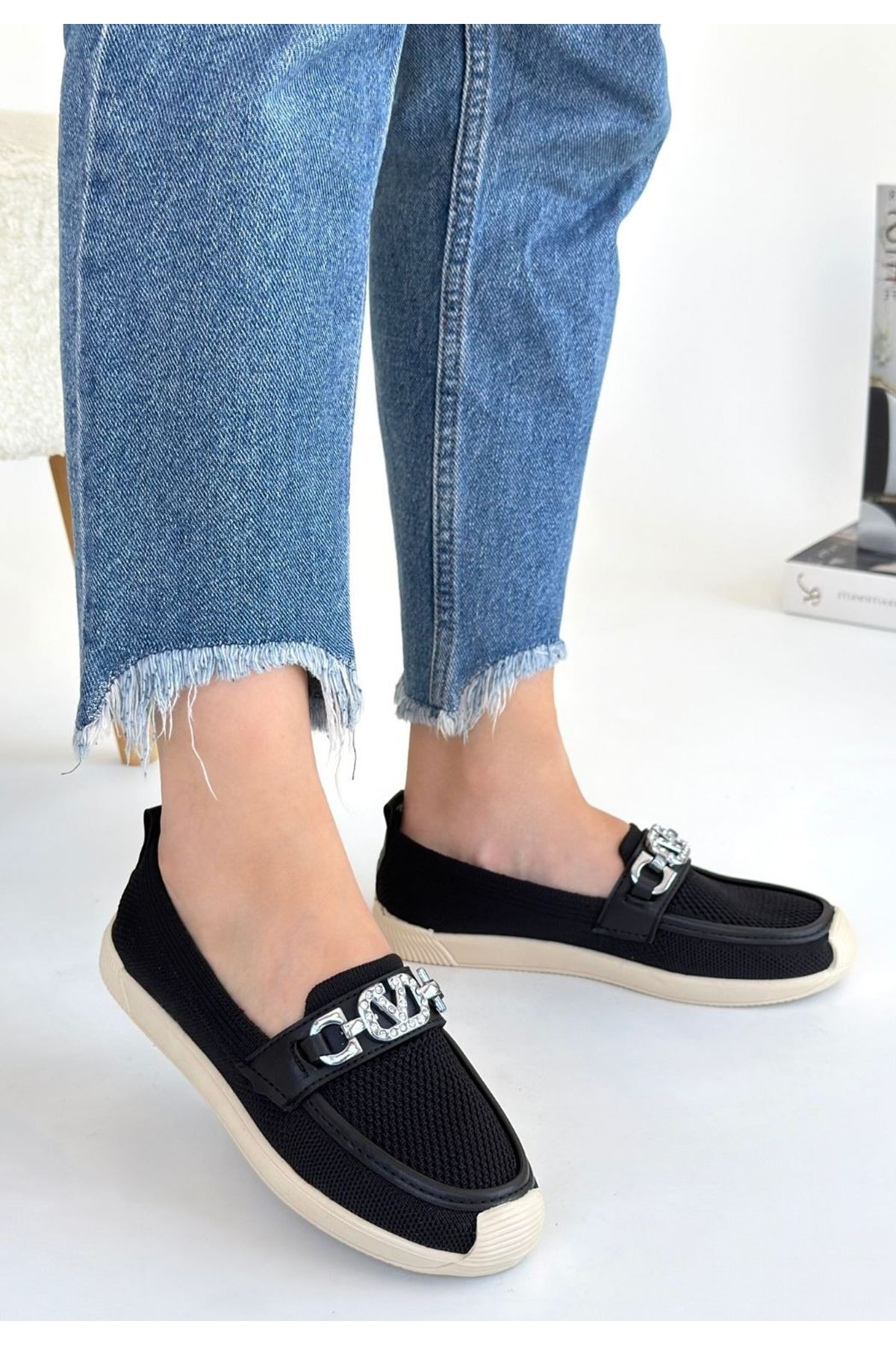 Wata Siyah Triko Babet Ayakkabı