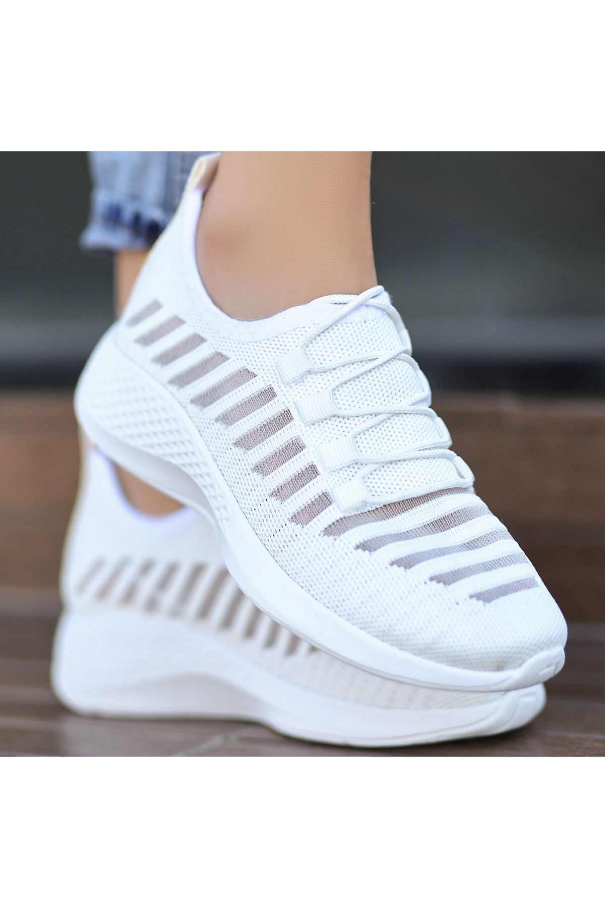 Wina Beyaz Triko Spor Ayakkabı