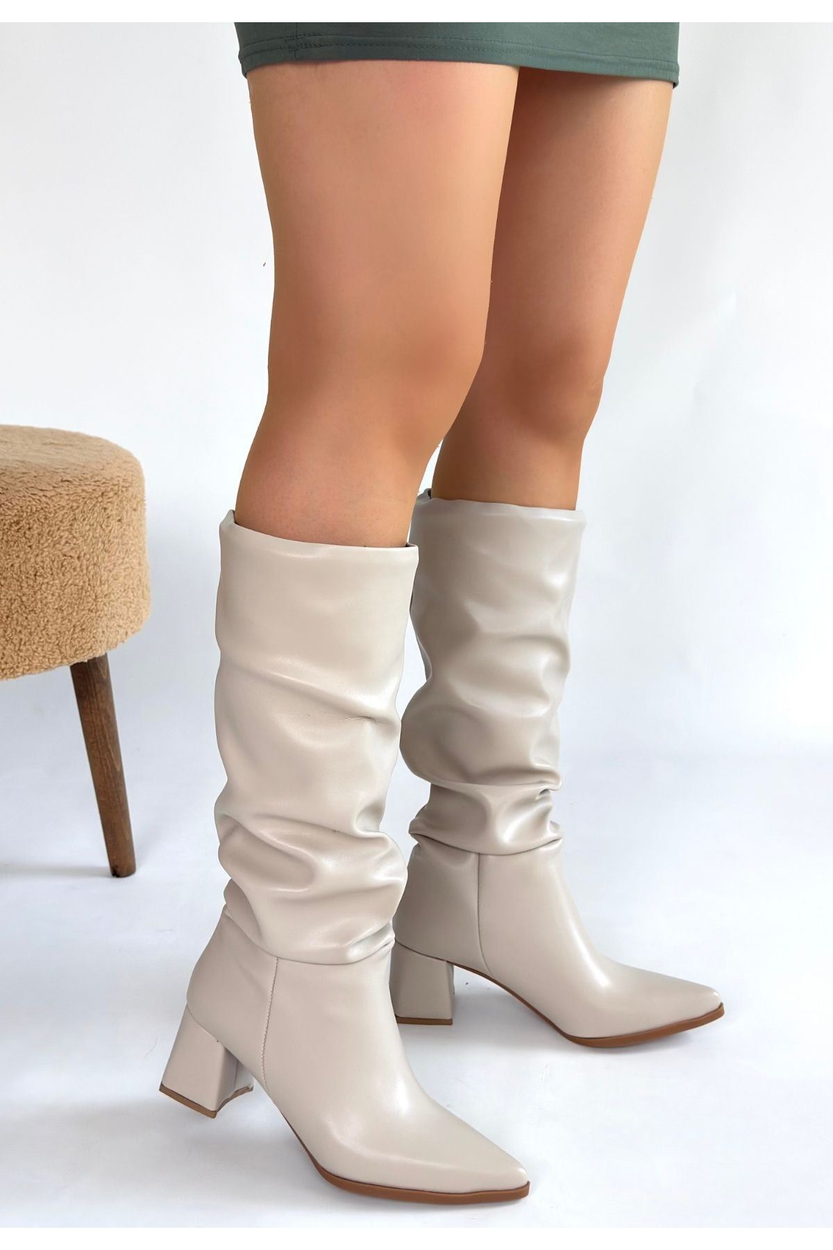 Pitay Ten Cilt Topuklu Çizme