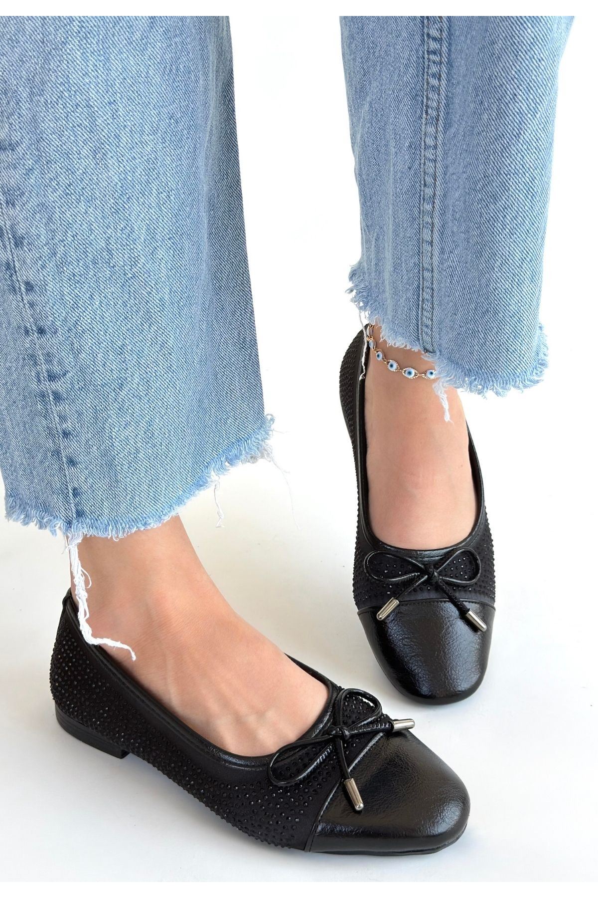 Etya Siyah Cilt Babet Ayakkabı