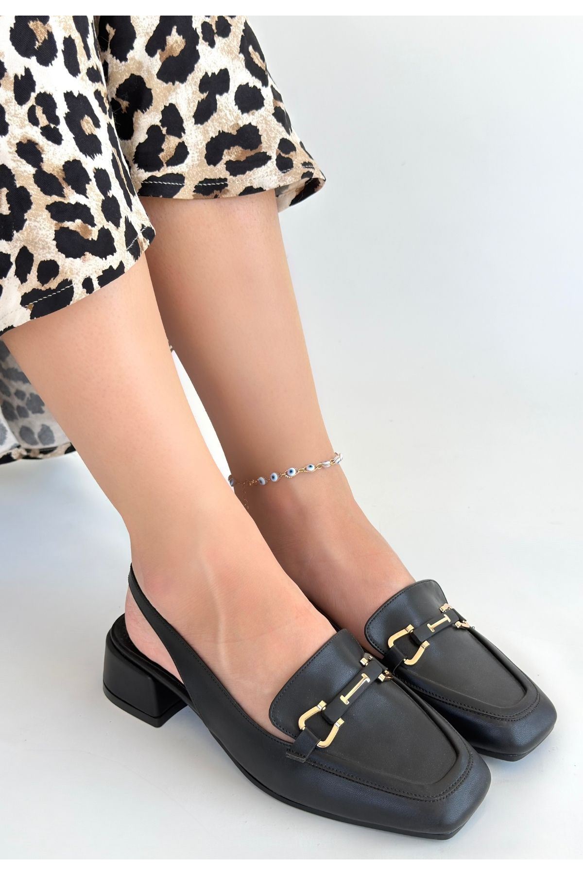 Joone Siyah Cilt Topuklu Ayakkabı