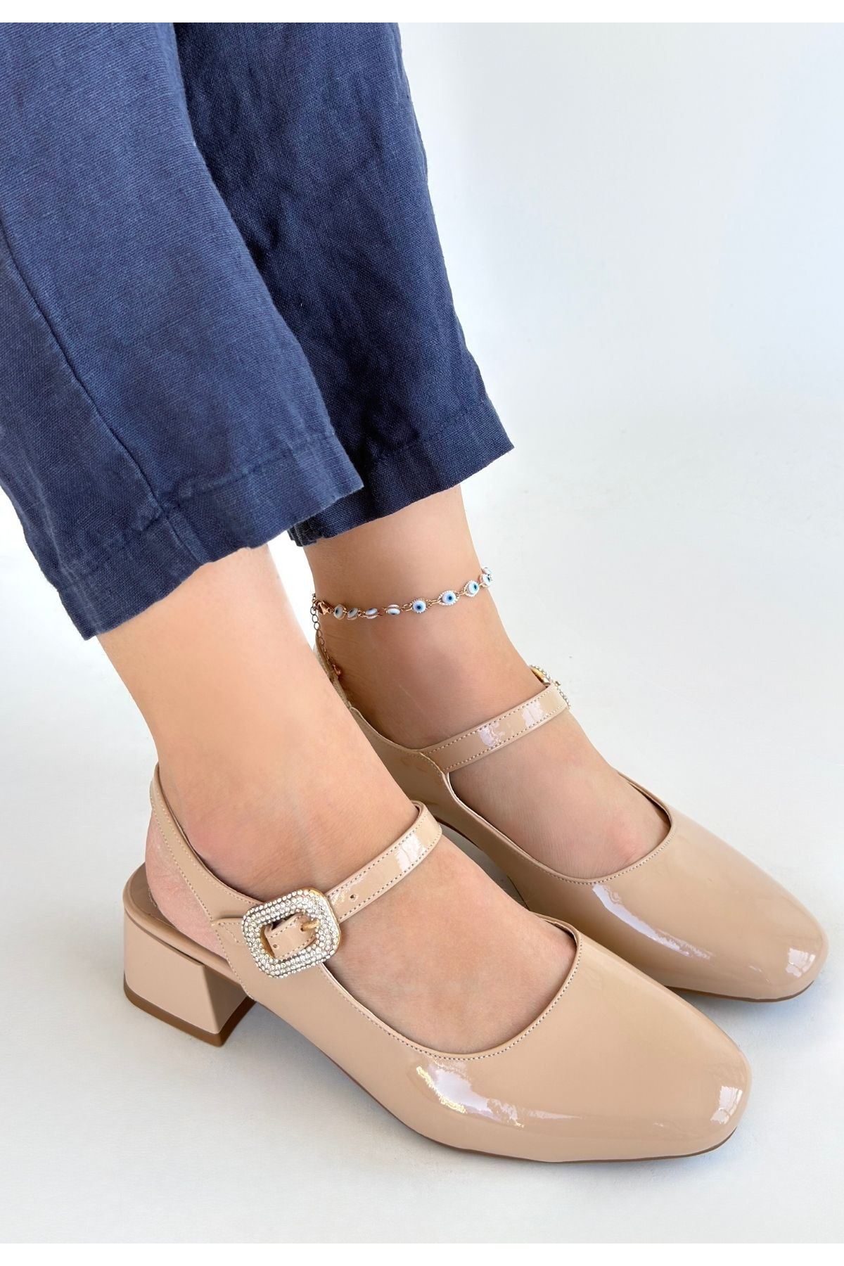 Gowe Nude Rugan Topuklu Ayakkabı