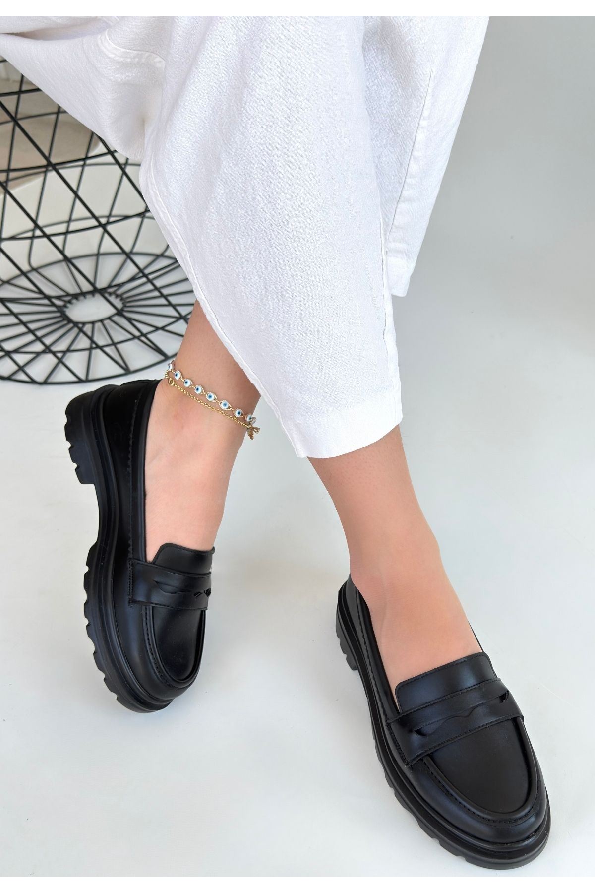 Narli Siyah Cilt Oxford Ayakkabı
