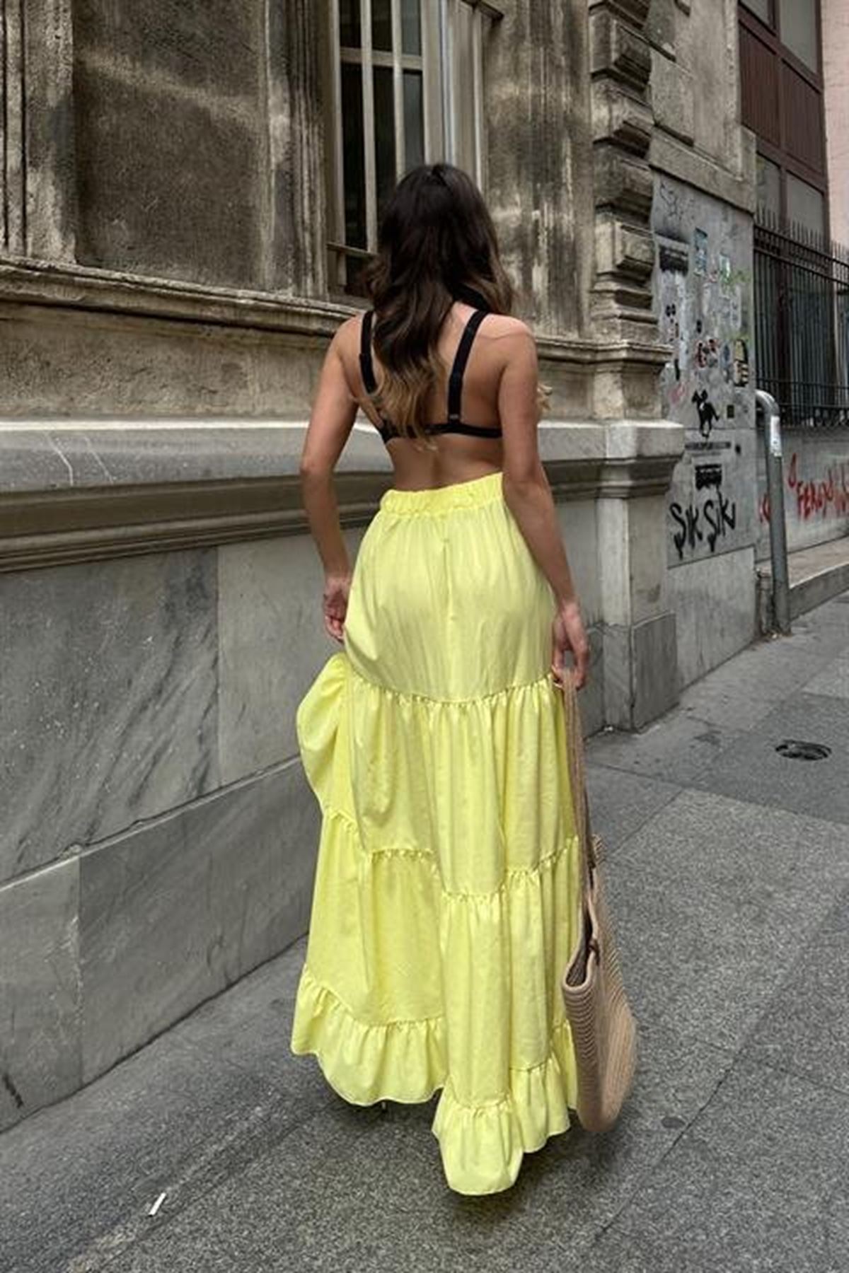 Audrey Fıfrlı Yırtmaç Detay Etek 4037