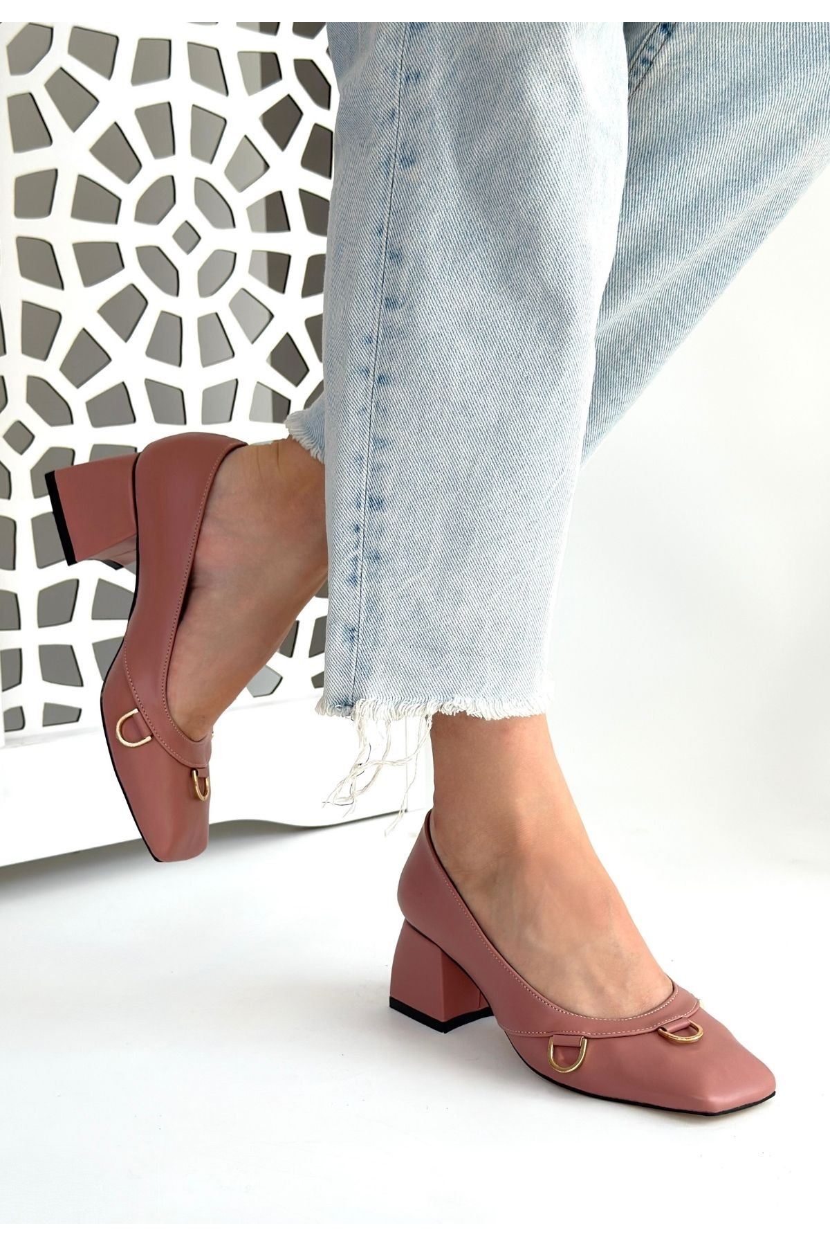 Cande Pudra Cilt Topuklu Ayakkabı