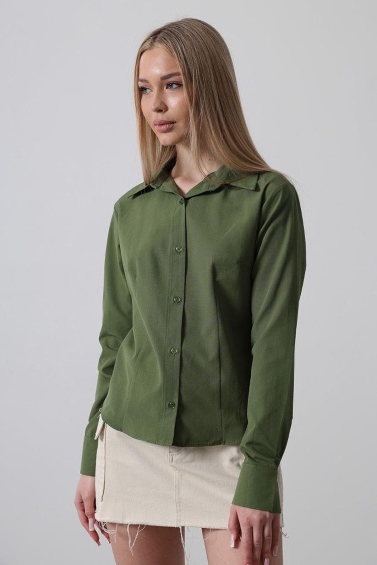 Basic Gömlek - Koyu Haki