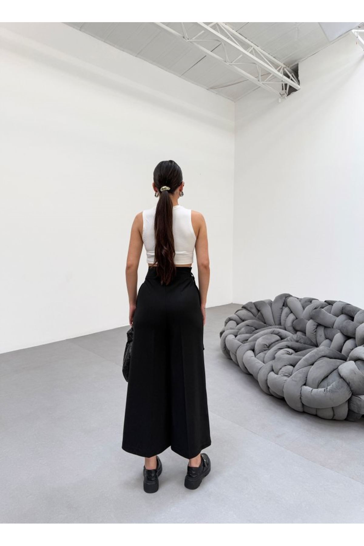 230 Gr Poly Viscose Full Lycra Metal Toka Aksesuarli Pantolon