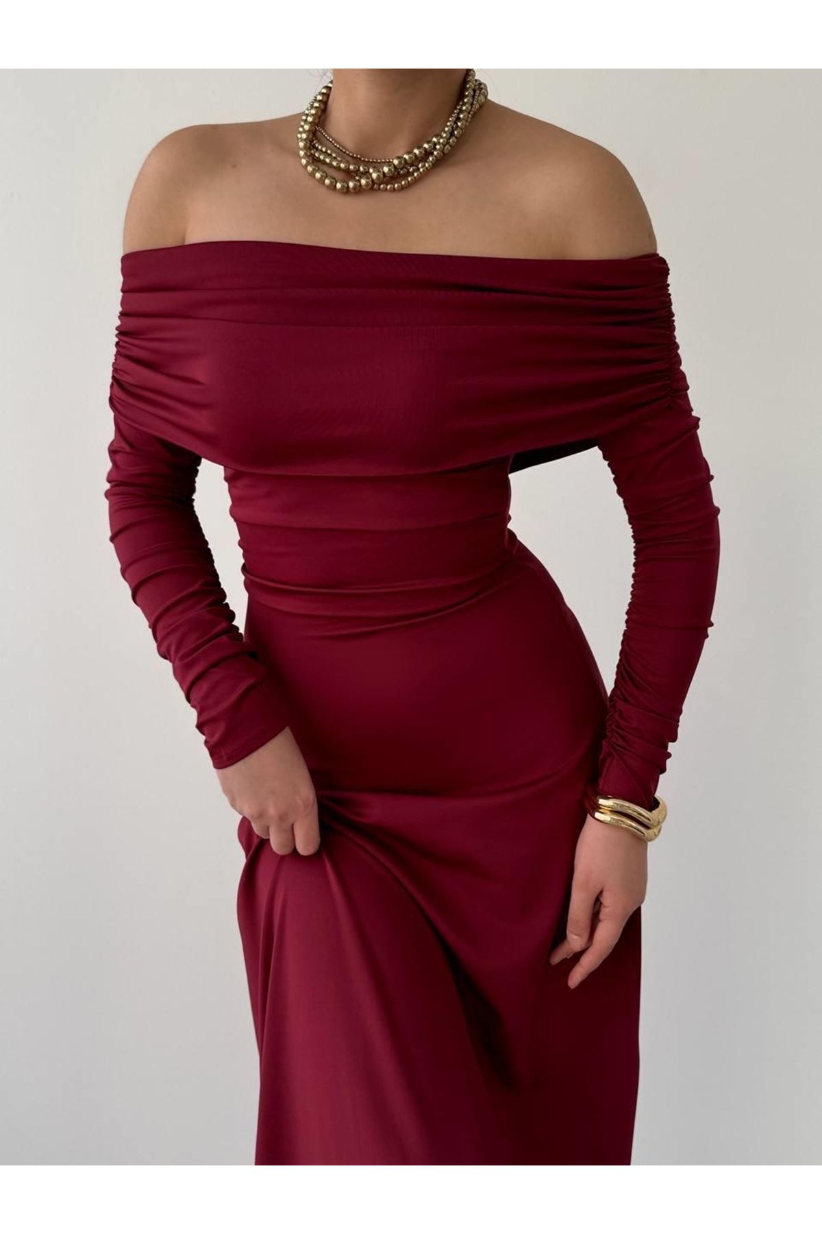 Uras Straplez Elbise