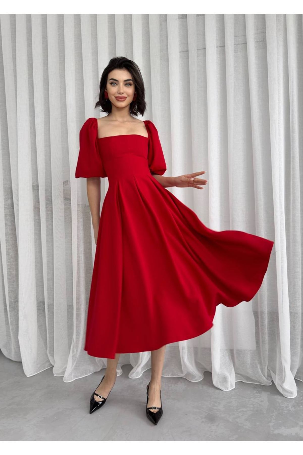 Benjamin Çan Etekli Midi Boy Elbise