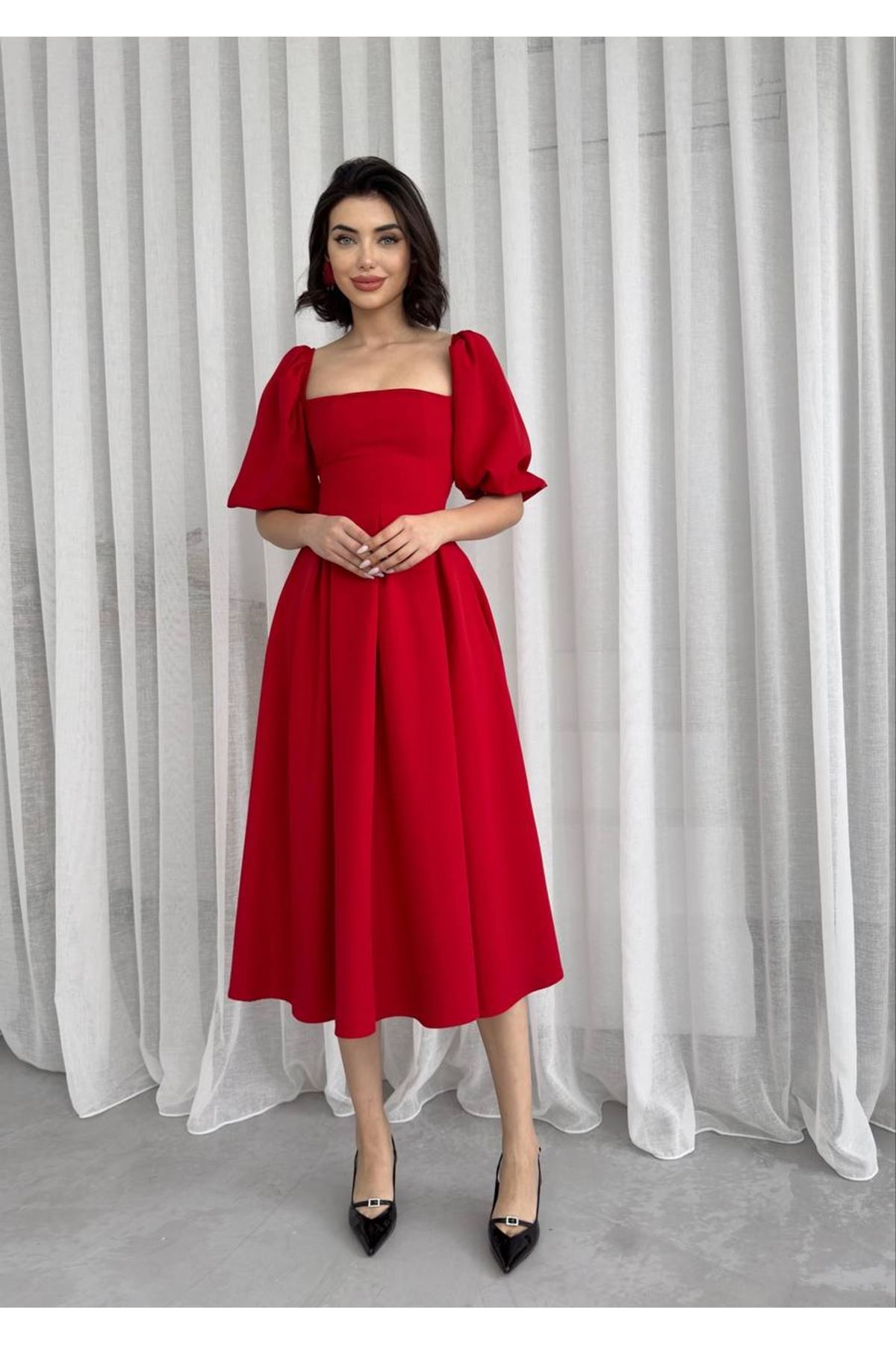 Benjamin Çan Etekli Midi Boy Elbise