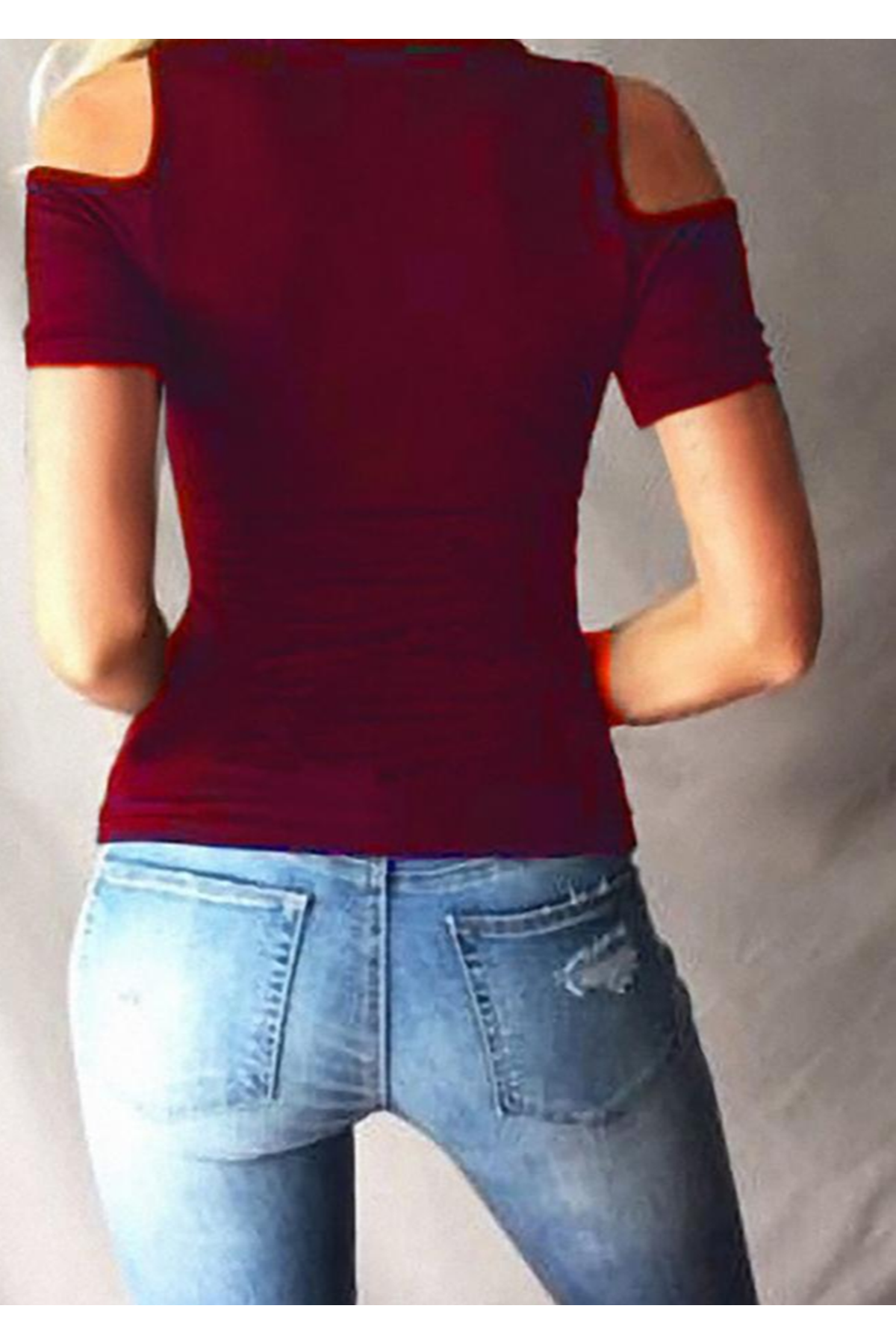 Kadın Bağcık Detaylı Viskon Kumaş Bluz 55cm