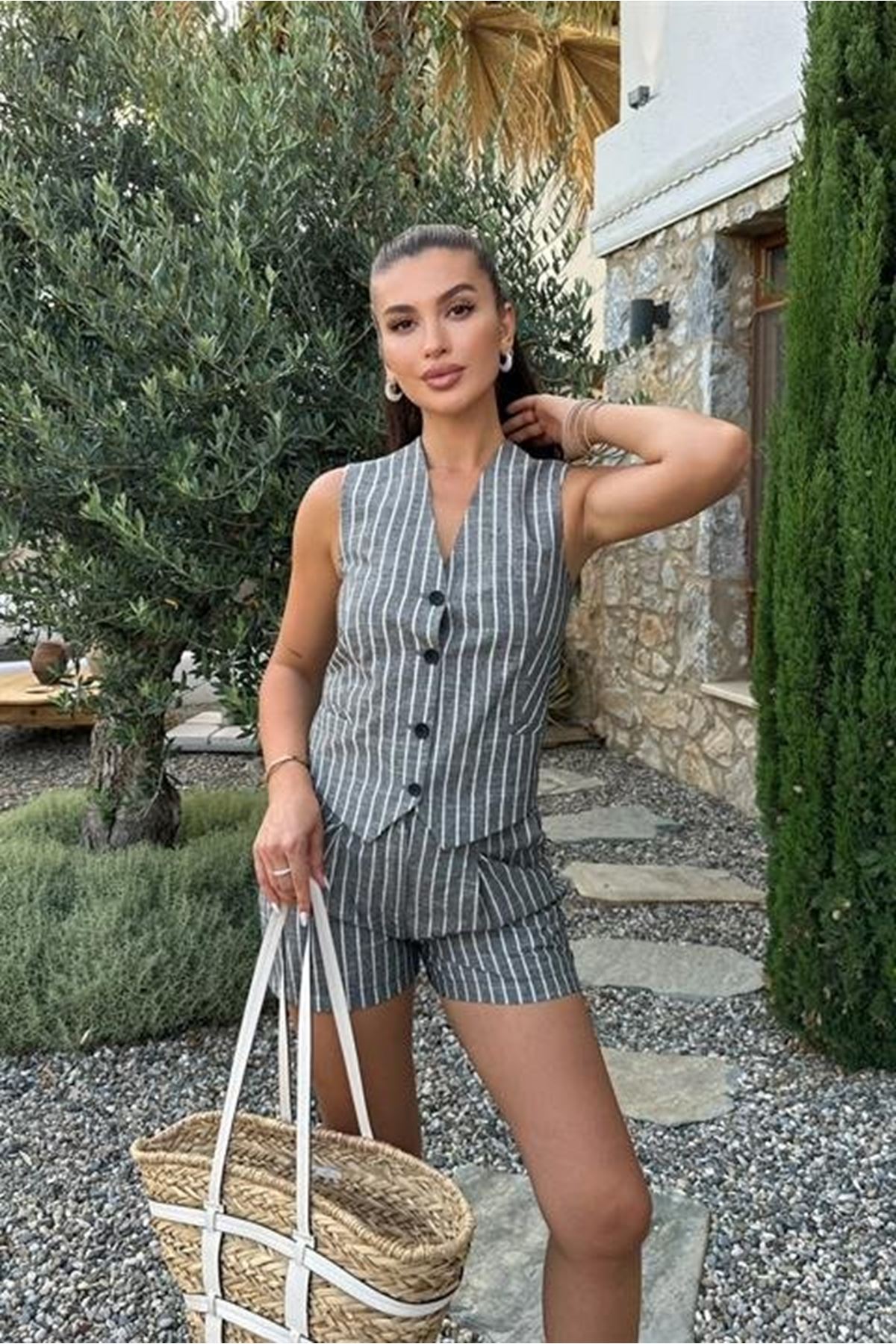 Carla Işıltılı Yelek Şort Takım 9821