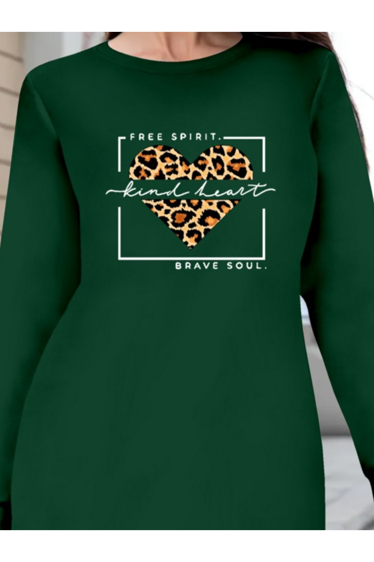 Kadın Uzun Kollu Bisiklet Yaka Desenli Viskon Iki Iplik Bluz