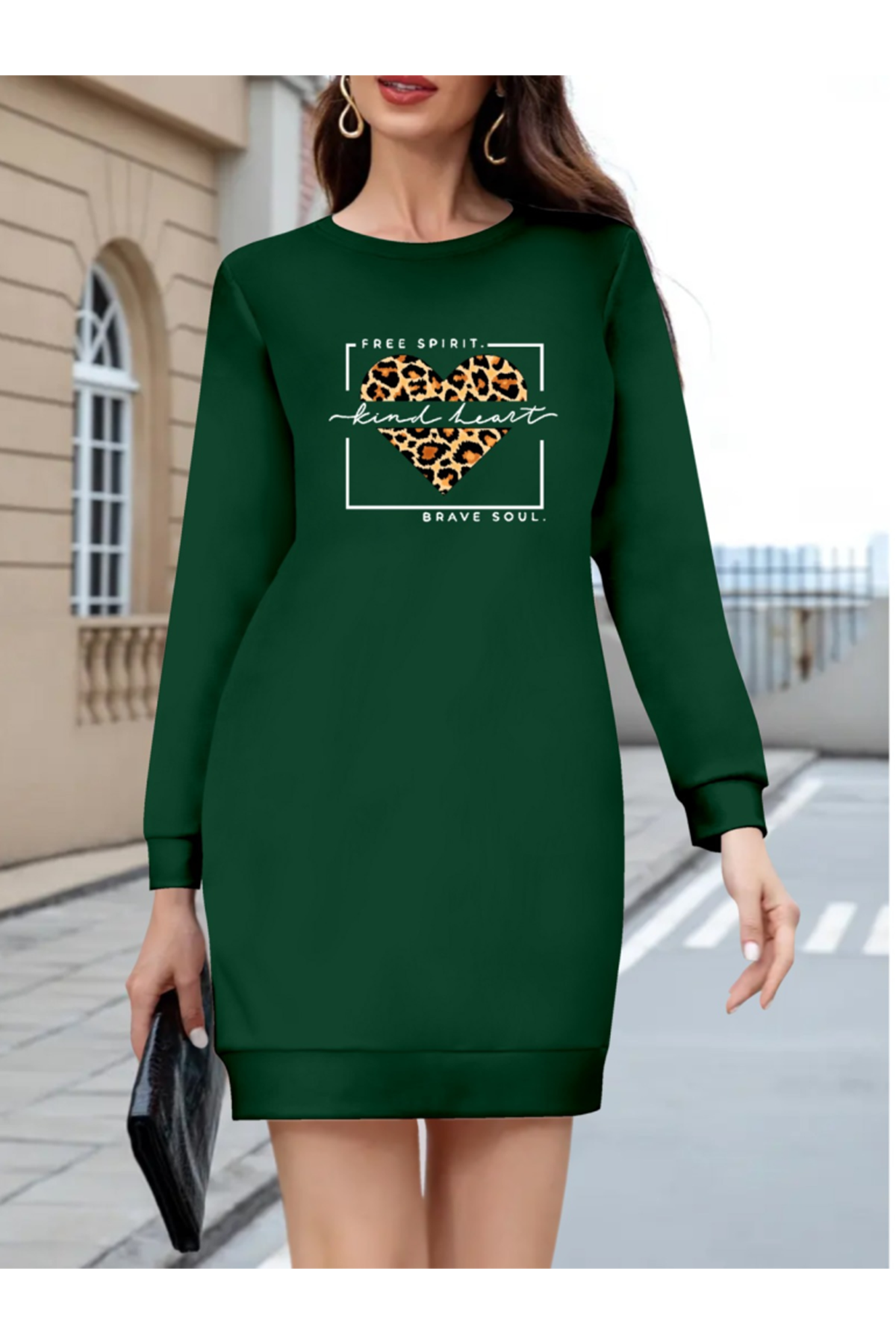 Kadın Uzun Kollu Bisiklet Yaka Desenli Viskon Iki Iplik Bluz