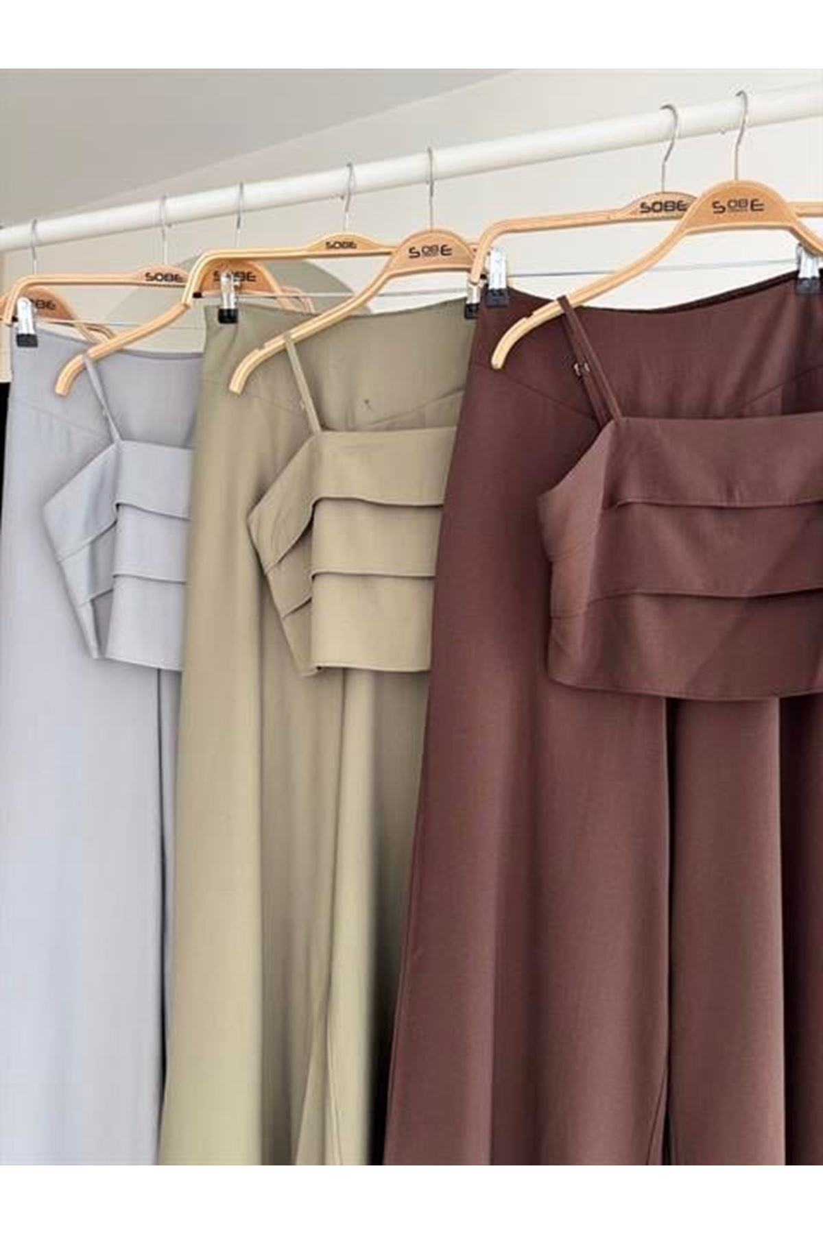 Crop Plazzo Pantolon Takım 10155-08