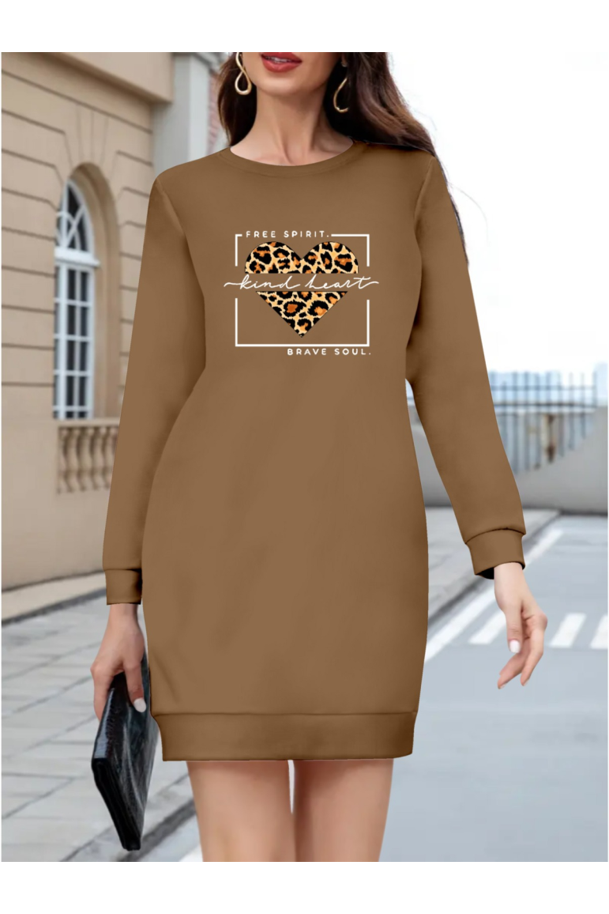 Kadın Uzun Kollu Bisiklet Yaka Desenli Viskon Iki Iplik Bluz