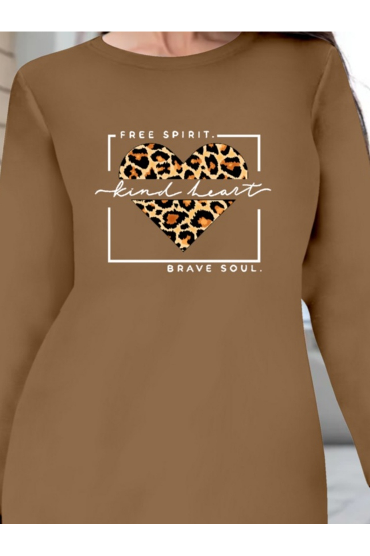 Kadın Uzun Kollu Bisiklet Yaka Desenli Viskon Iki Iplik Bluz