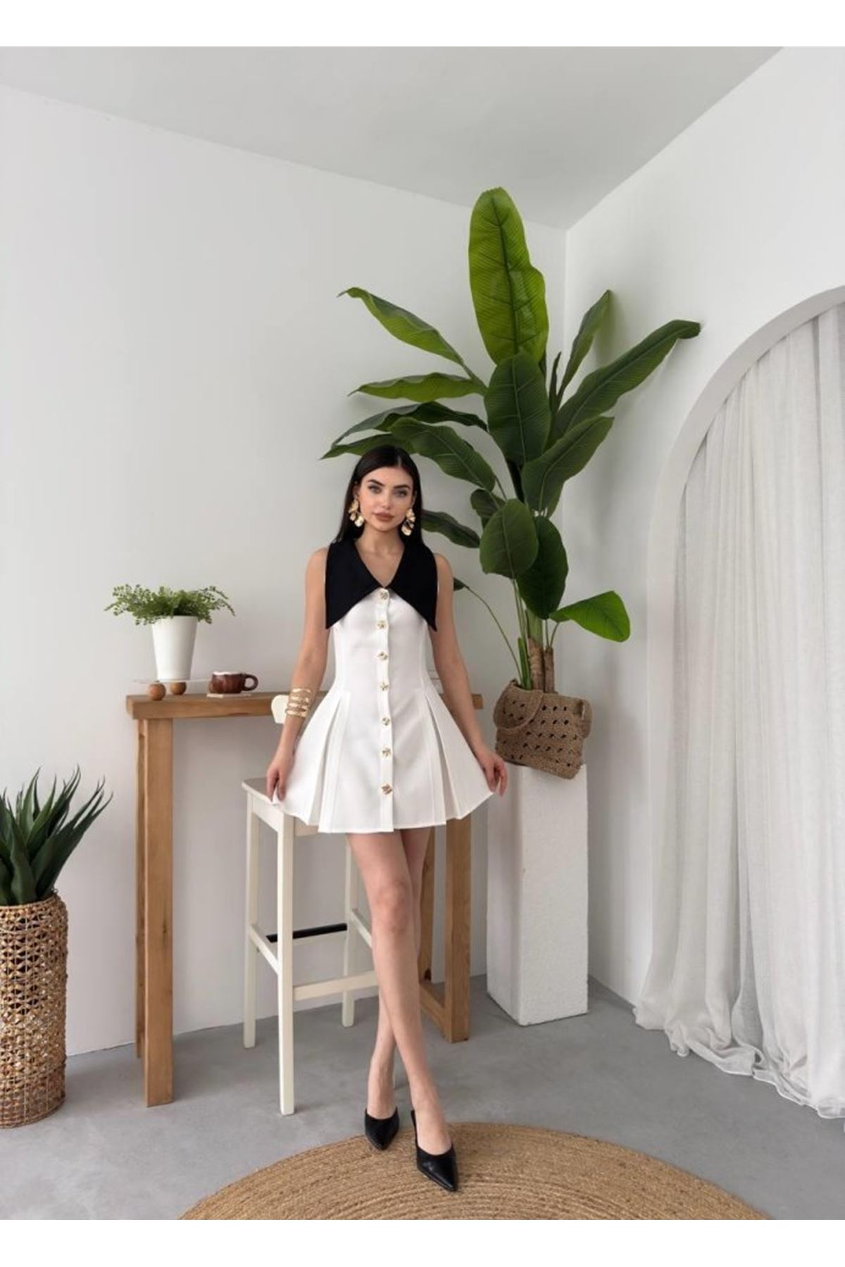 Ness Düğmeli Elbise