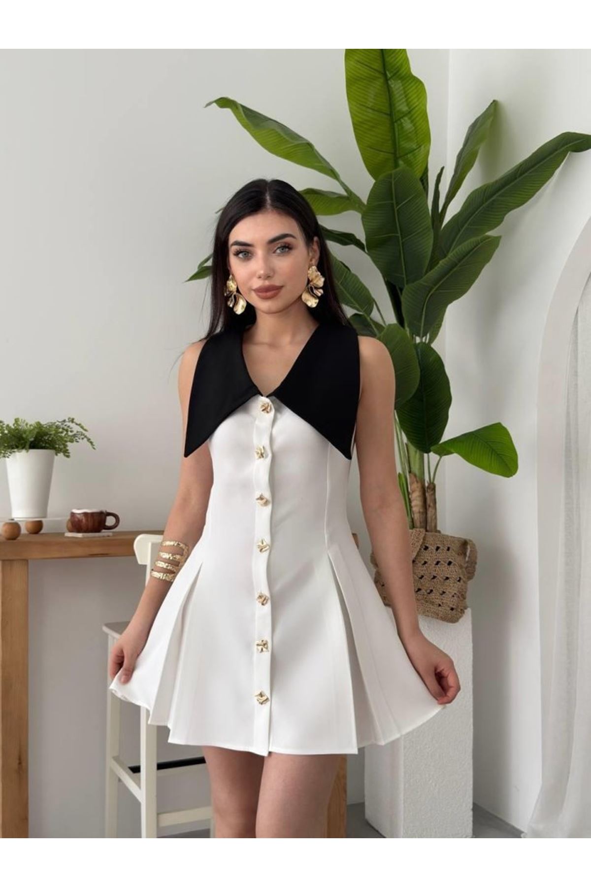 Ness Düğmeli Elbise