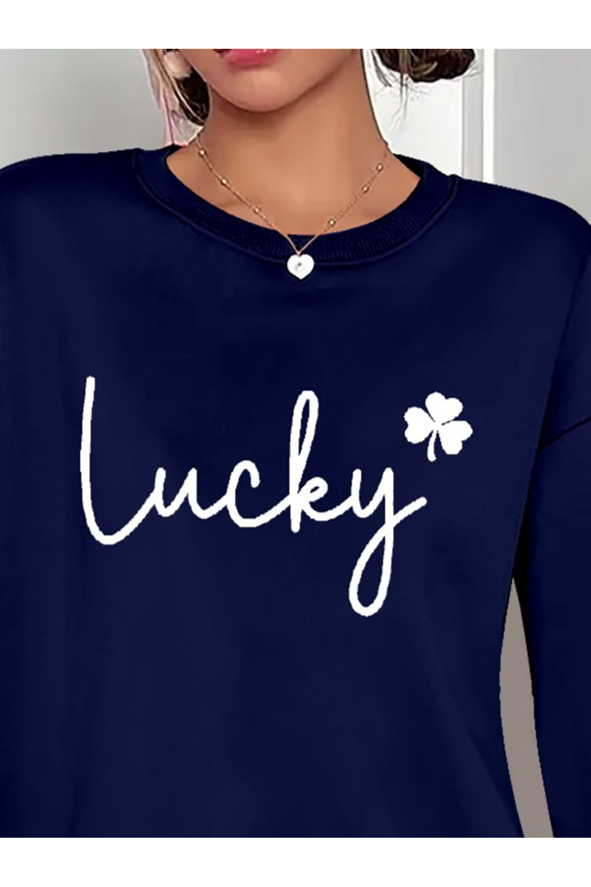 Kadın Uzun Kollu Bisiklet Yaka Viskon Iki Iplik Bluz