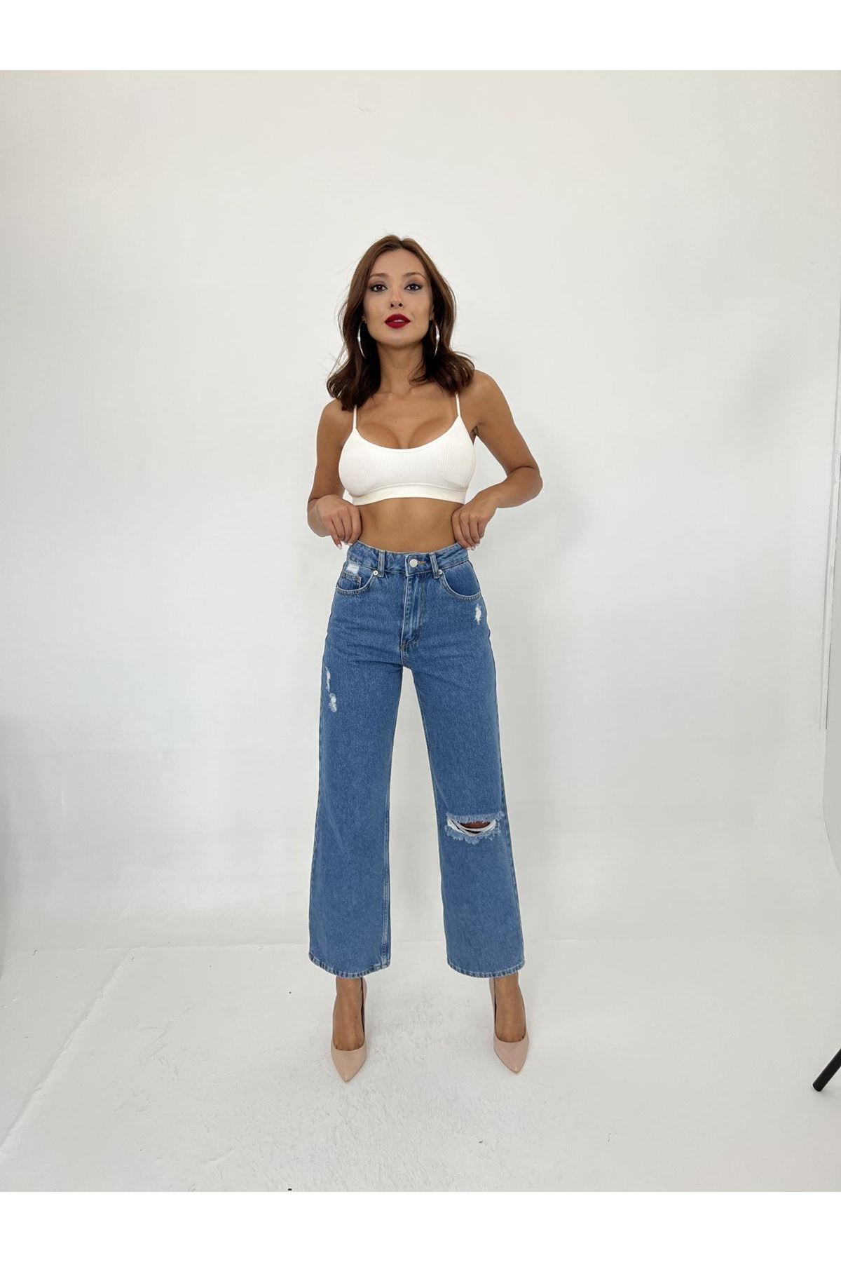 6288 KOT PANTOLON-MAVİ