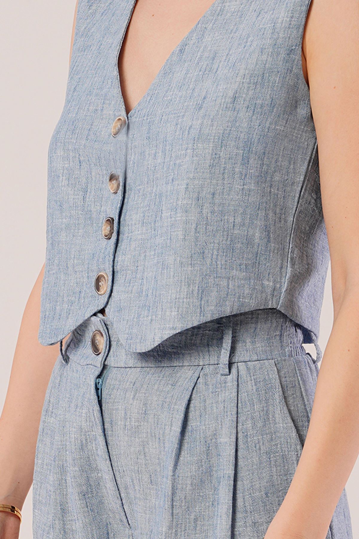 Kırçıllı Desen Mavi Takım