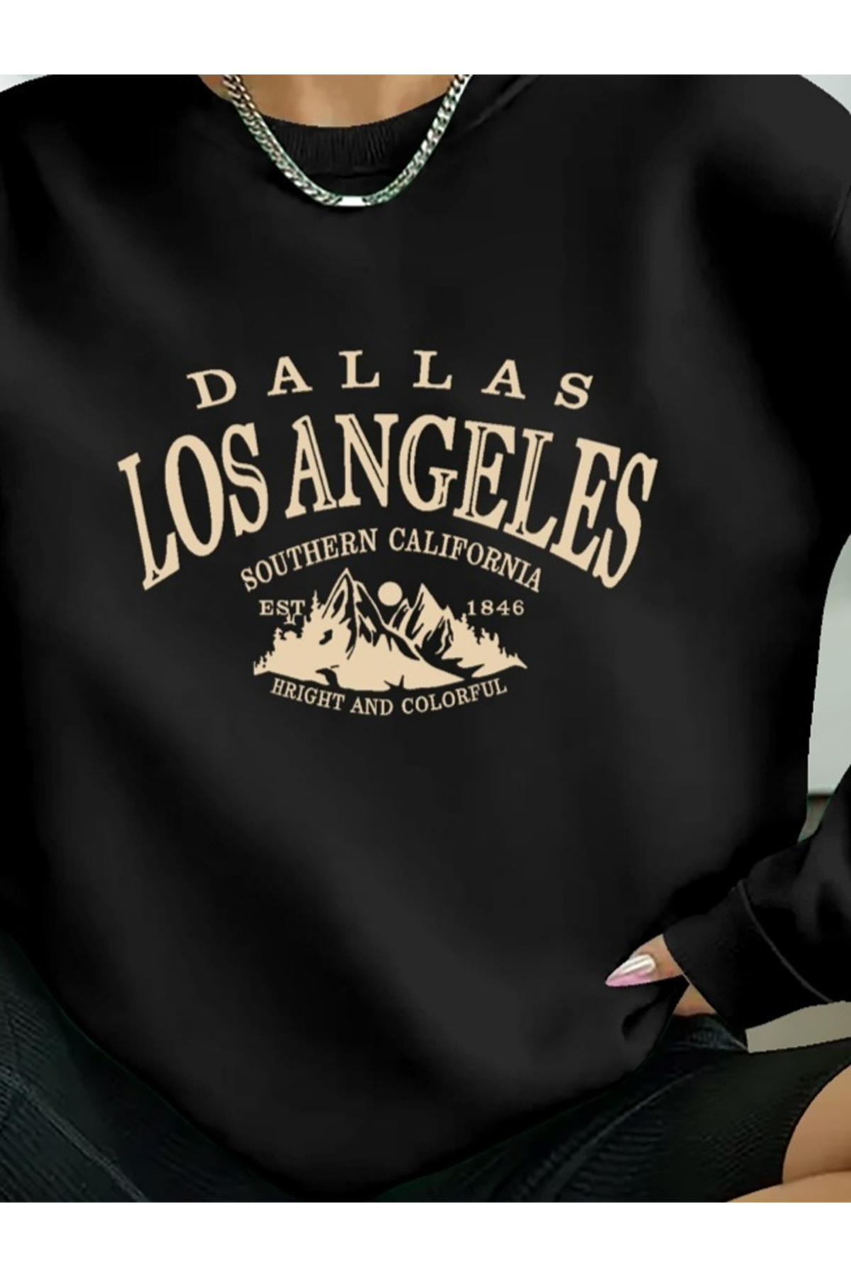 Kadın Uzun Kollu Bisiklet Yaka Viskon Iki Iplik Bluz