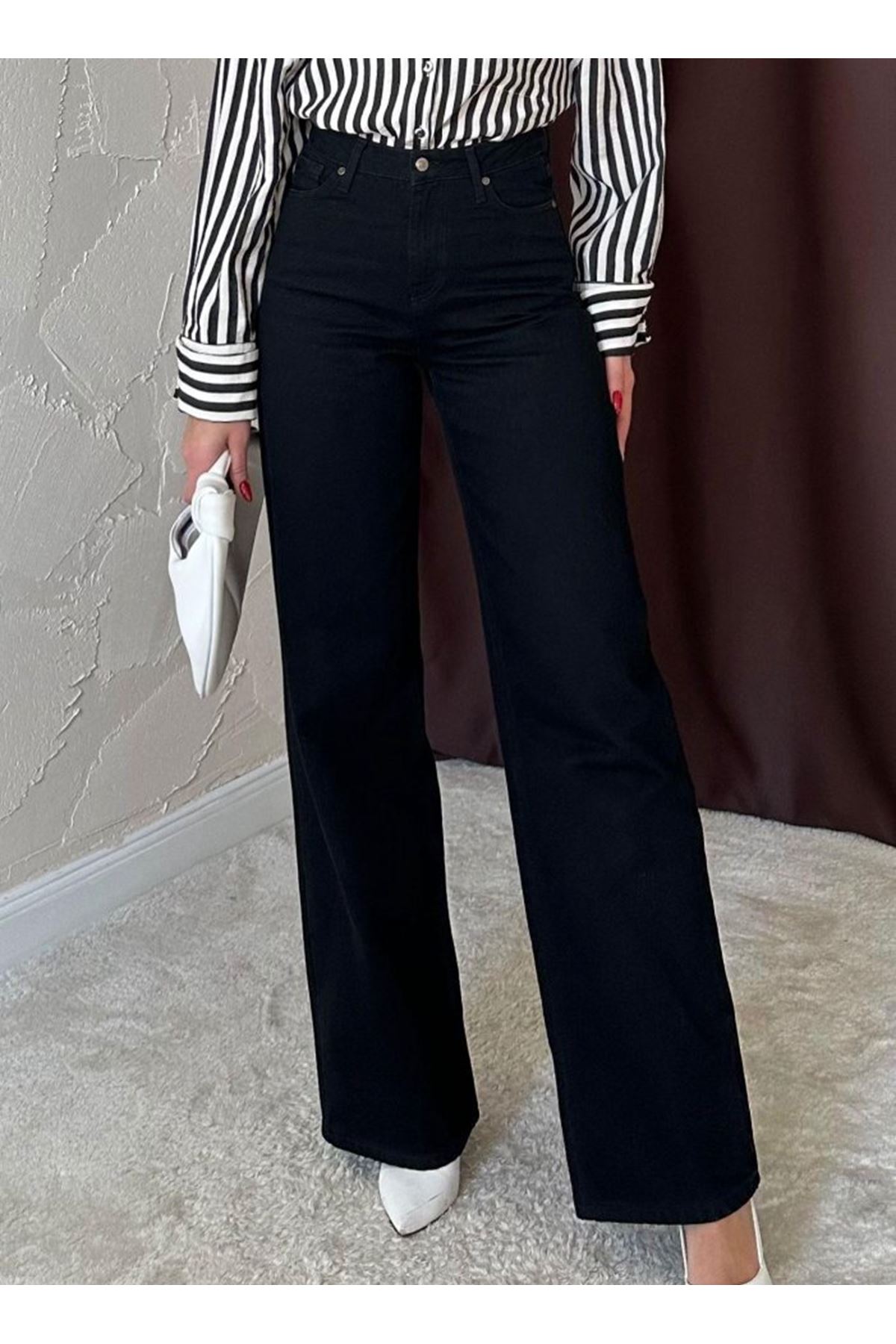 Siyah Comfy Jeans Pantolon