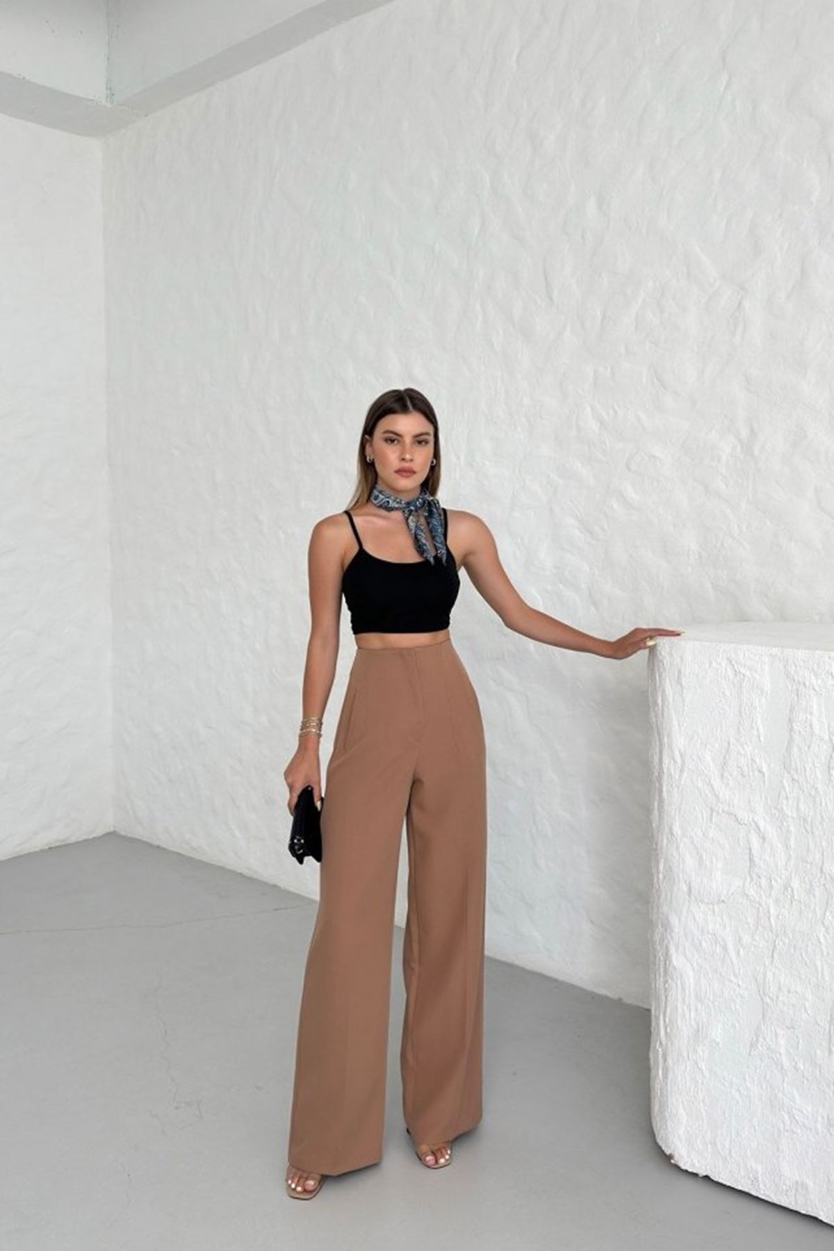 Yüksek Bel Pensli̇ Palazzo Pantolon