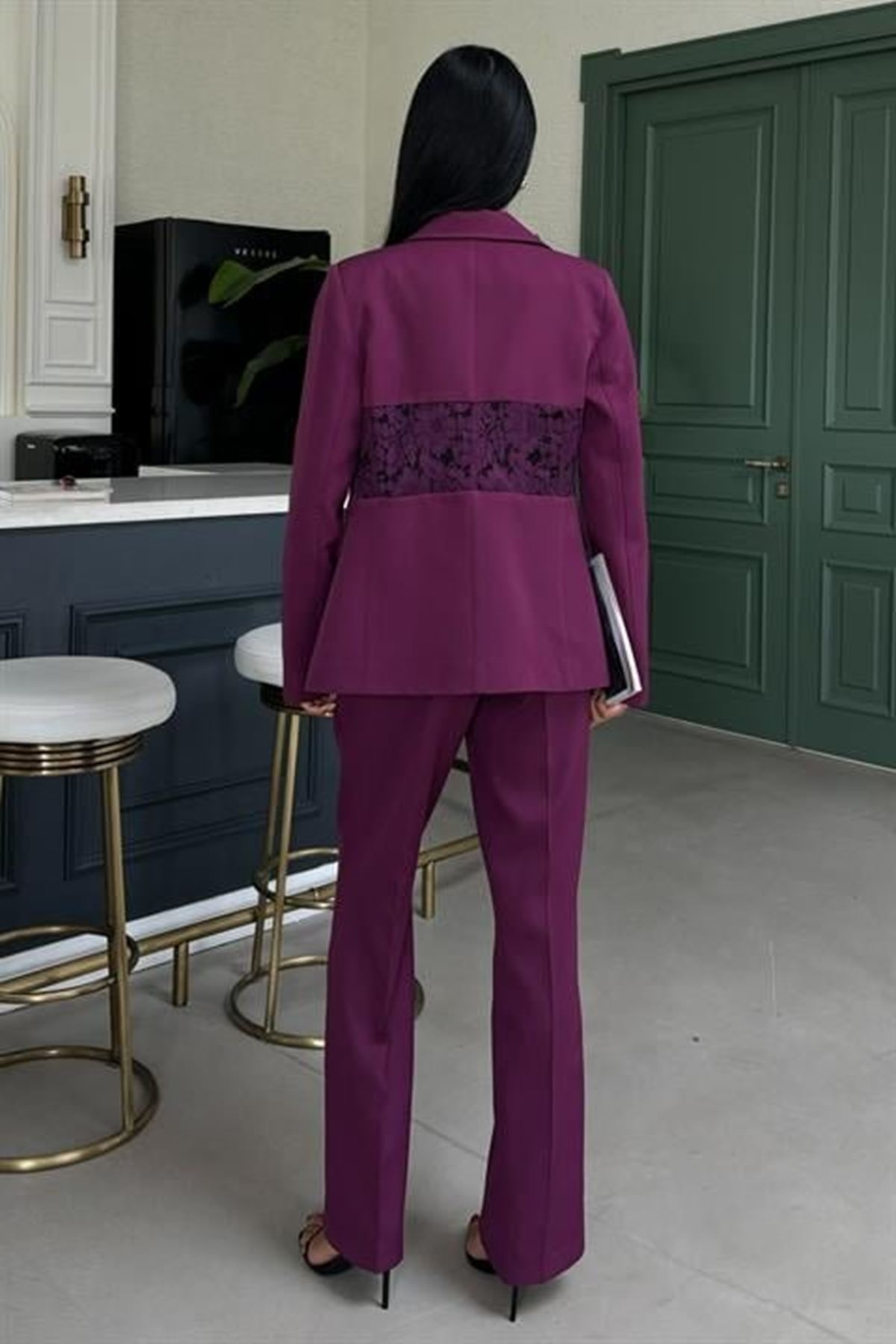 Sırt Dantel Detay Premium Takım Elbise 10031