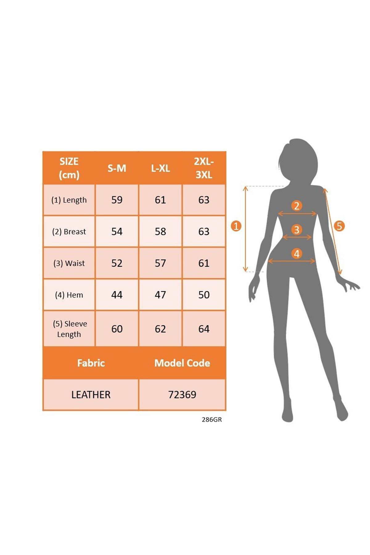 Kadın Uzun Kollu önden Fermuarlı Deri Kısa Ceket