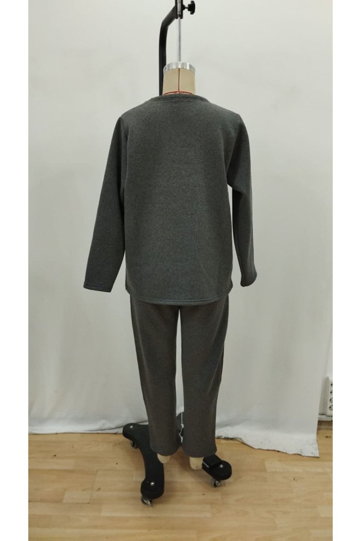 Kadın Uzun Kollu Yanları Nervurlu Viskon Iki Iplik Ve Pantolon Ikili Takım