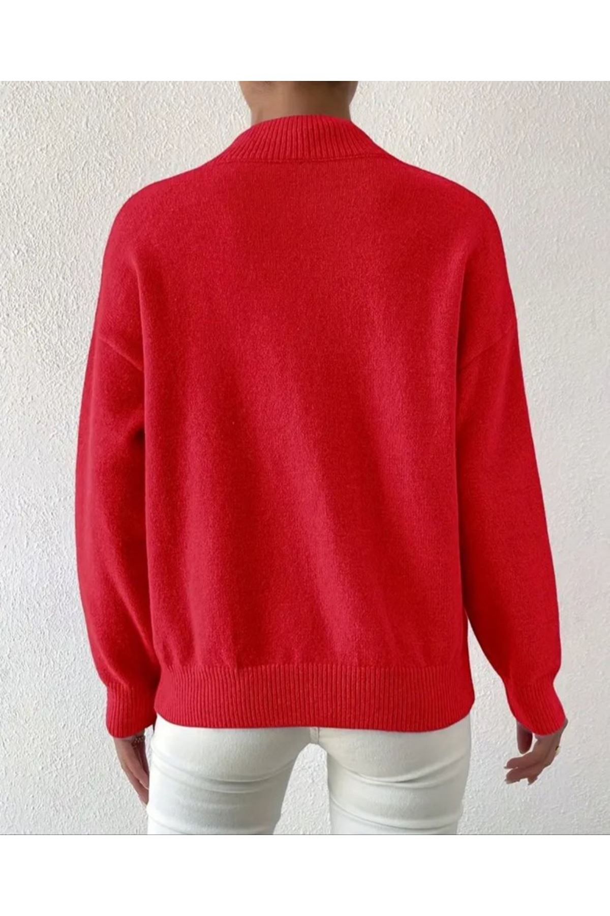 Kadın Uzun Kollu Balıkçı Yaka Triko Bluz