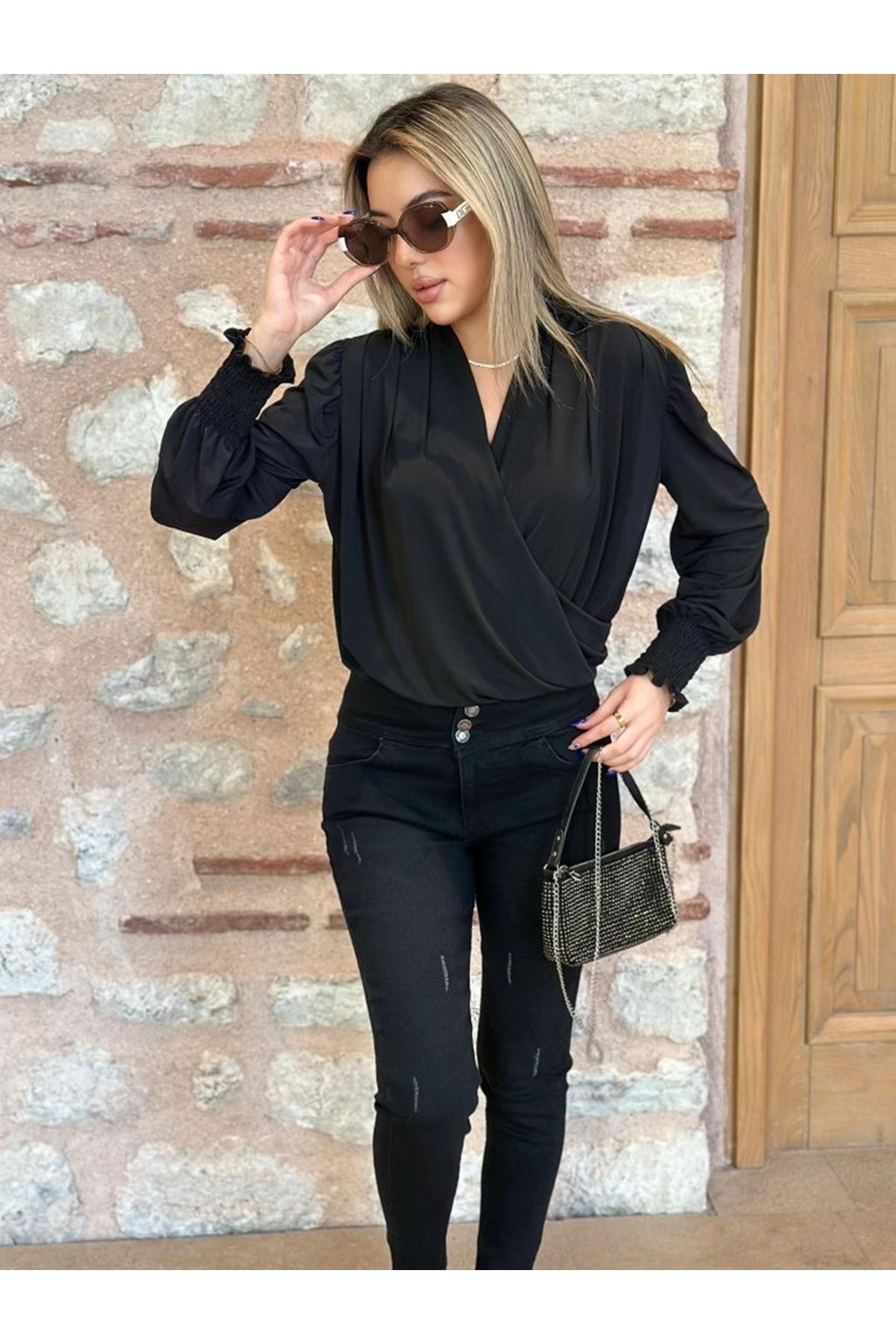 Yüksek Bel Likralı Jean Pantolon 90 Cm