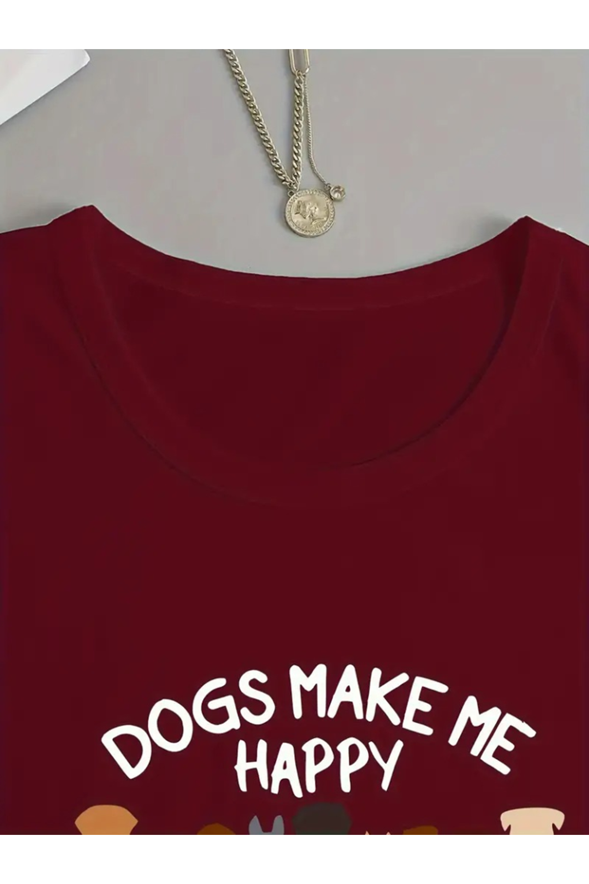 Kadın Uzun Kollu Bisiklet Yaka Köpek Resimli Viskon Bluz