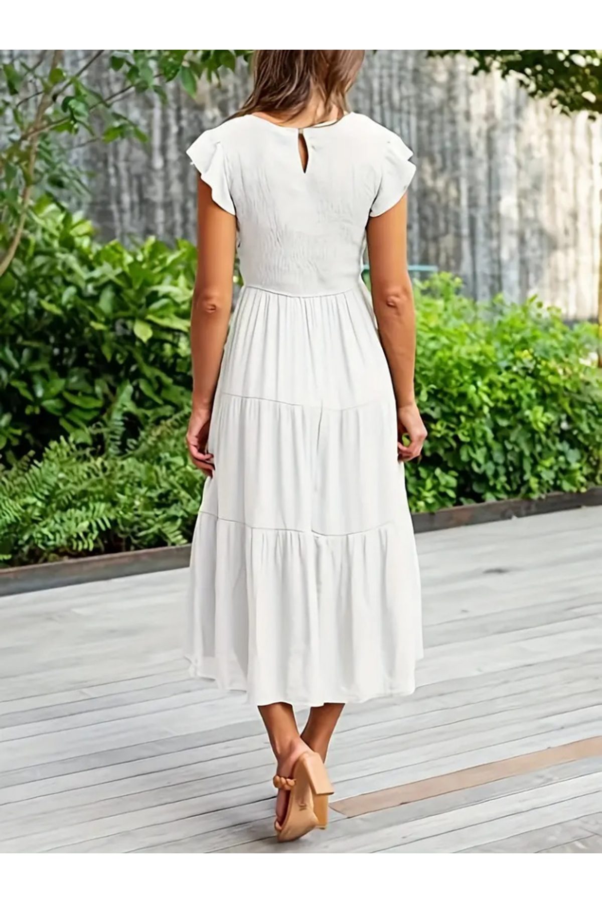 Kadın Kısa Kollu Kolları Volanlı Gipeli Aerobin Elbise