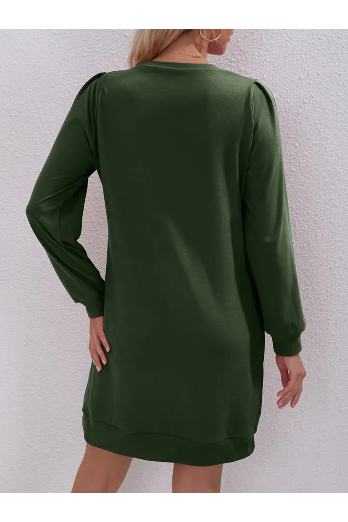 Kadın Uzun Kollu Bisiklet Yaka Iki Iplik Elbise