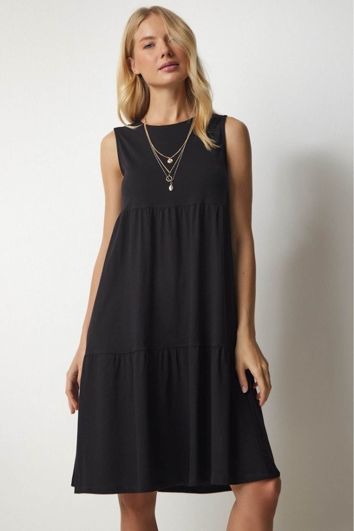 Kadın Sıfır Kol Bisiklet Yaka Aerobin Elbise