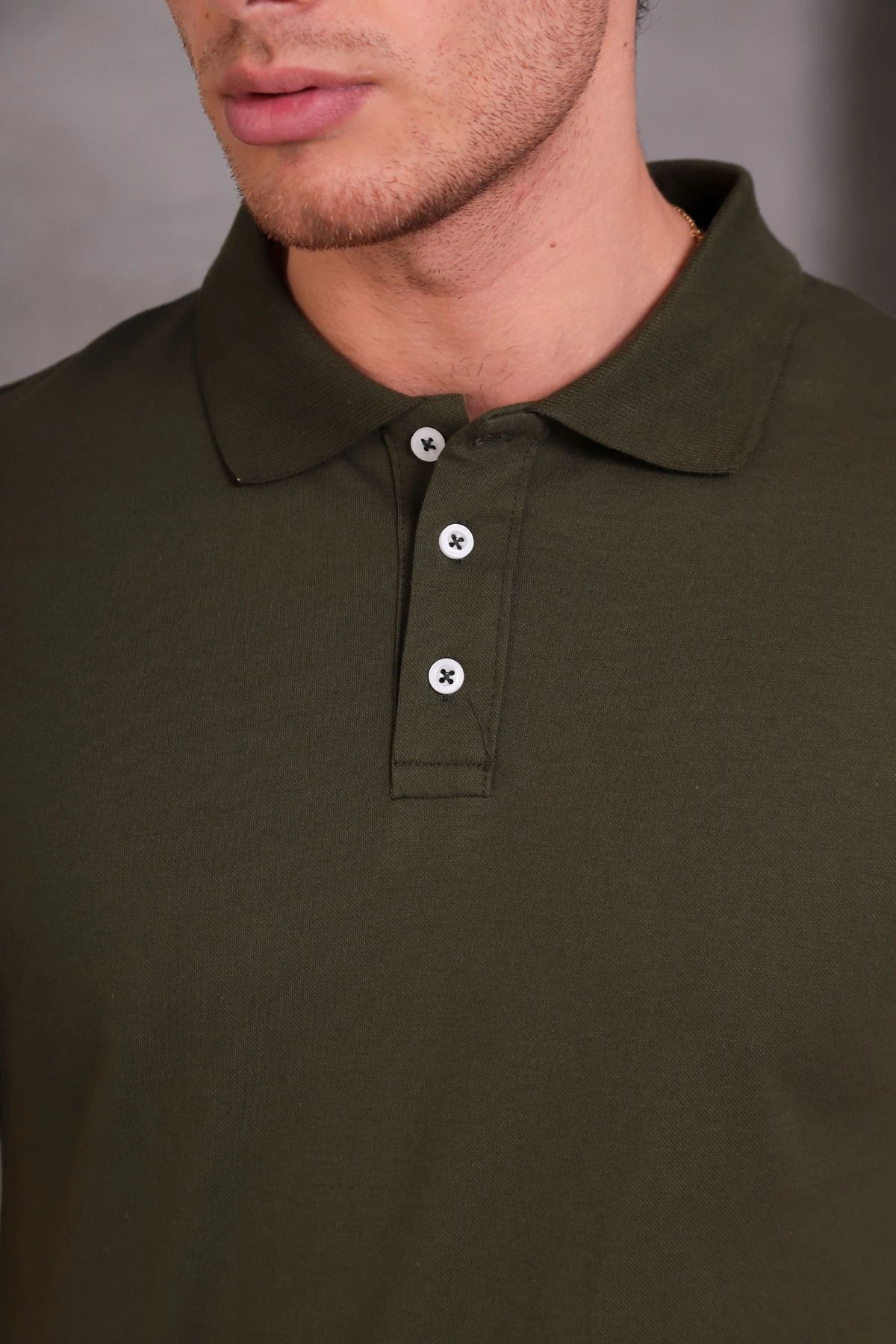 Erkek Slim Fit Pamuklu Yumuşak Doku Nefes Alan Kumaş Yakalı Tişört