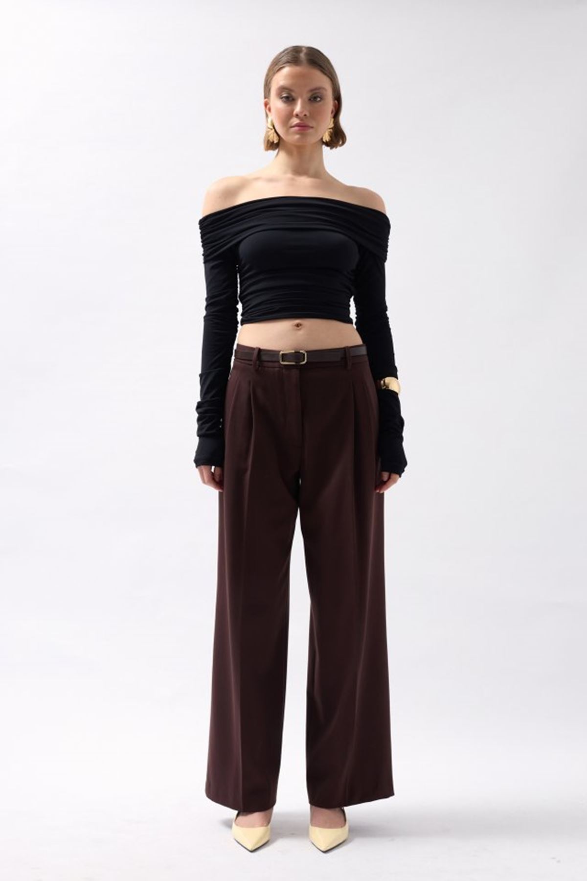 Omuz Dekolte Straplez Bluz